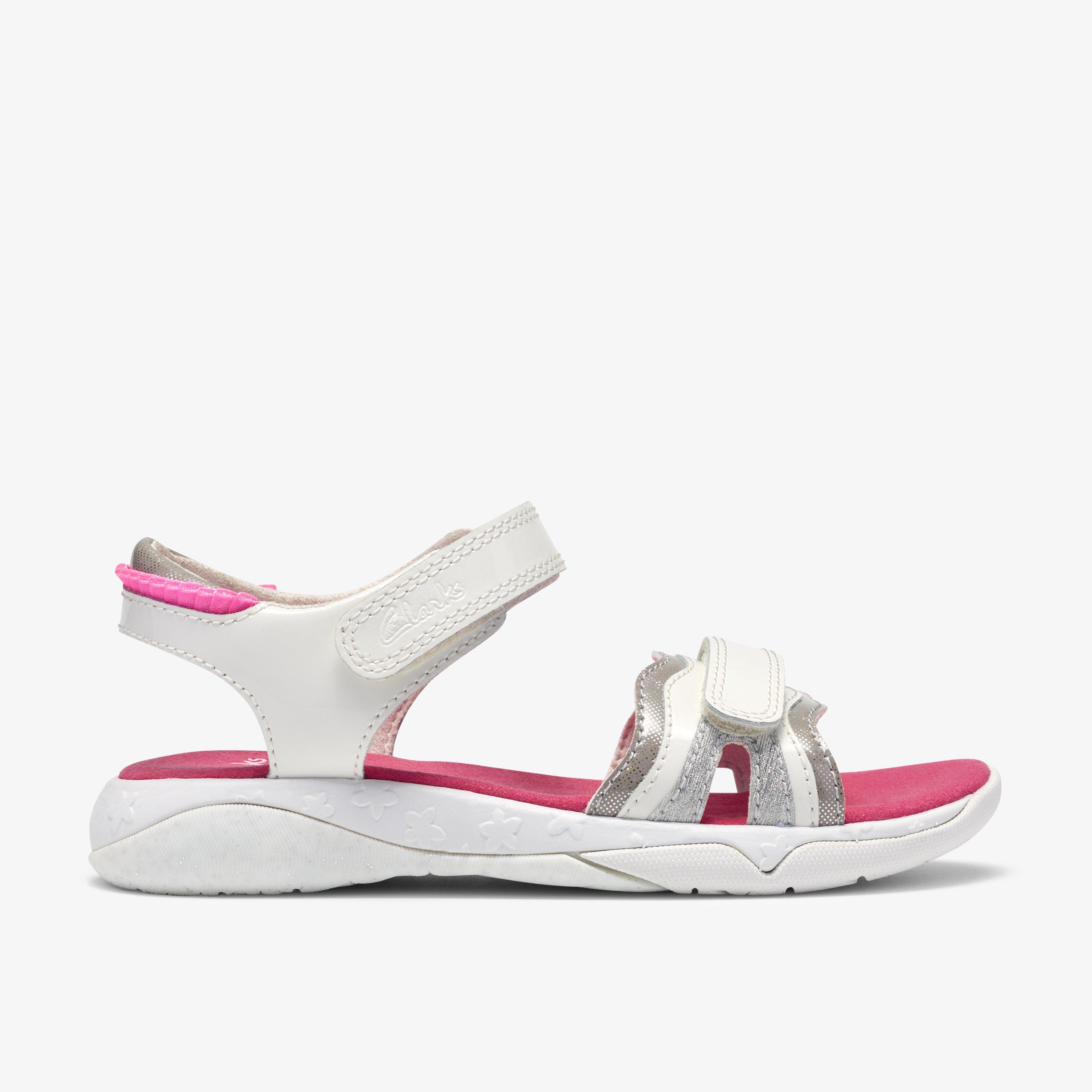 Osian Brill Kid Combinaison blanche Sandales plates, view 1 of 7
