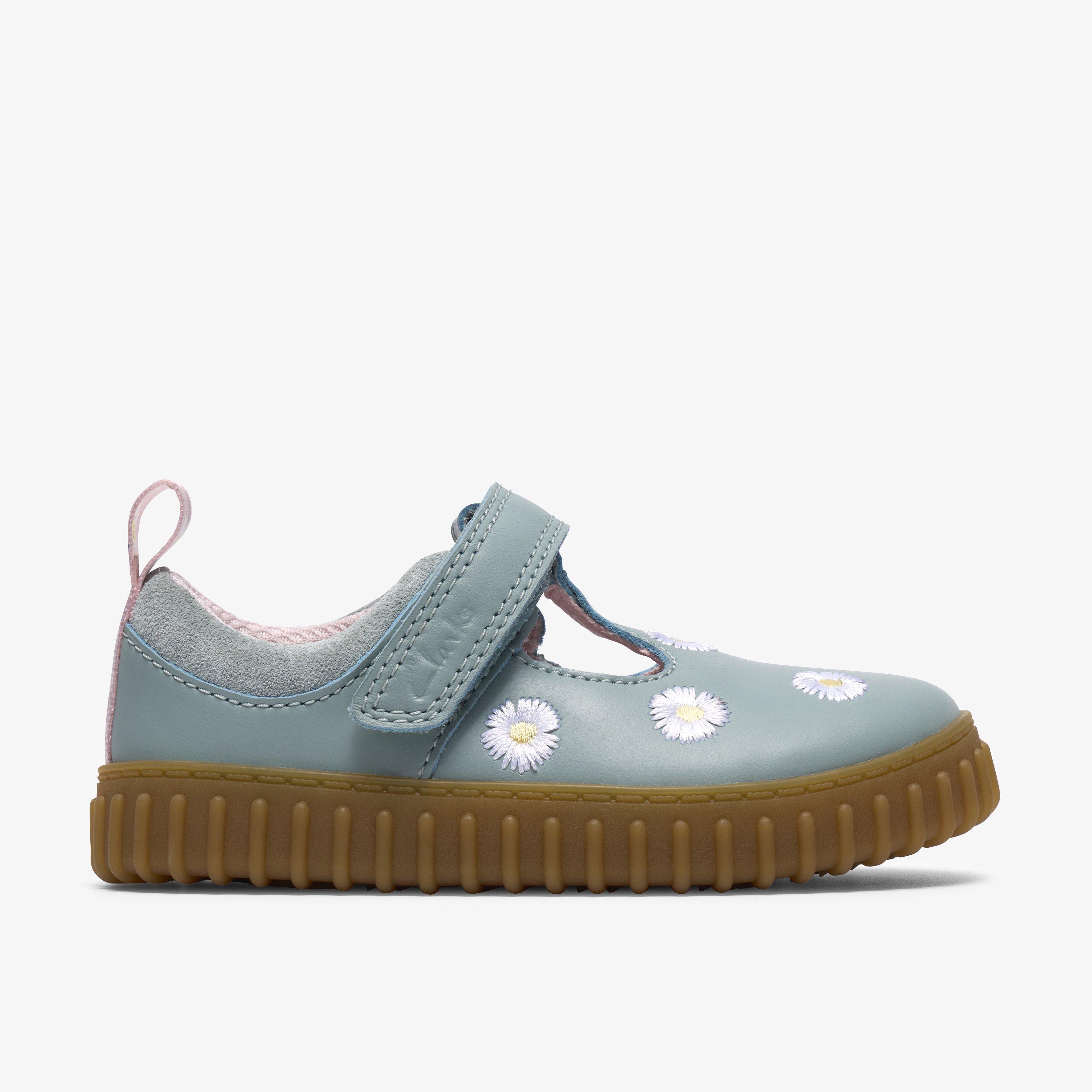 Cove Spring Toddler Green Floral T Bar Shoes Trainers, view 1 of 6