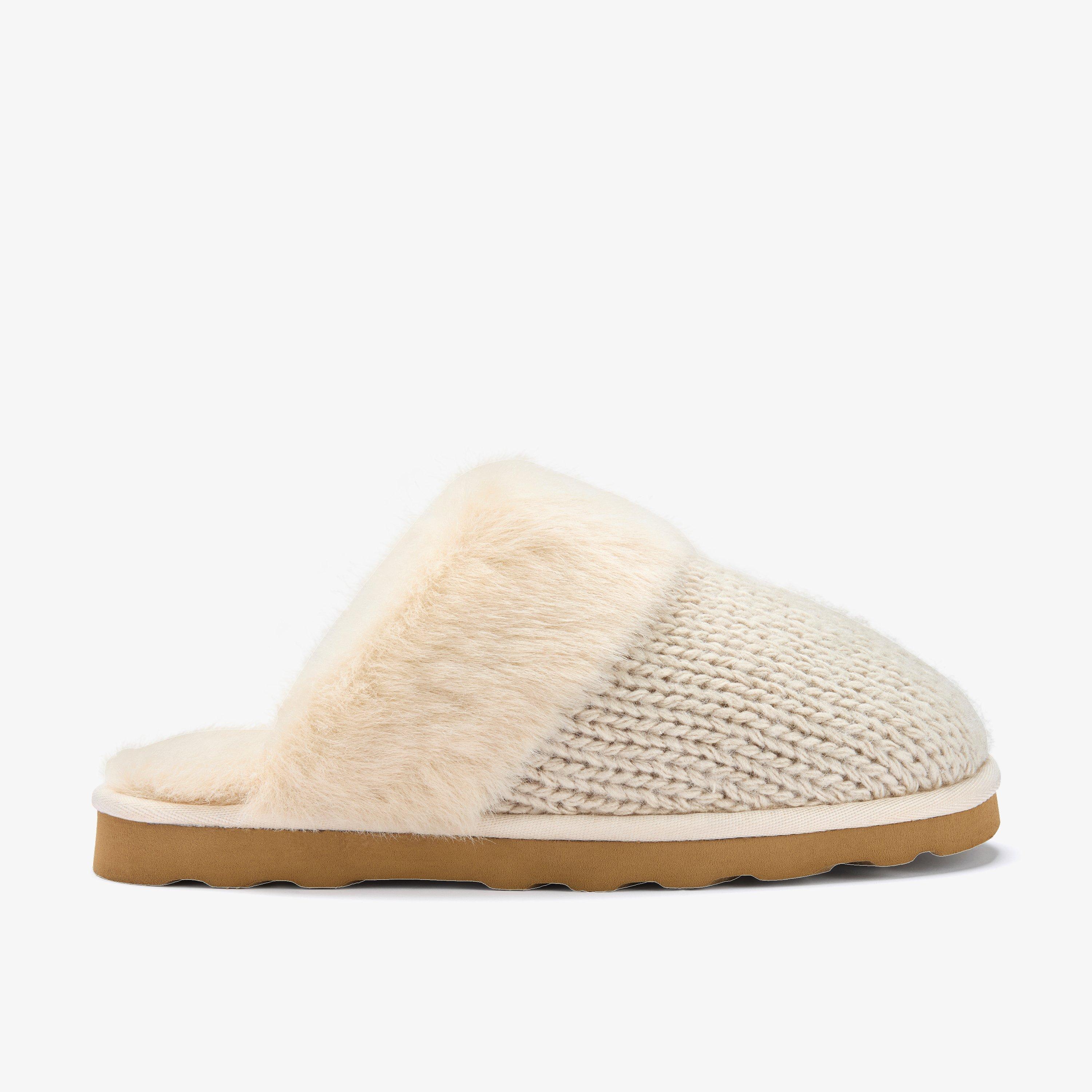 Stockinette Khaki Slippers, view 1 of 6