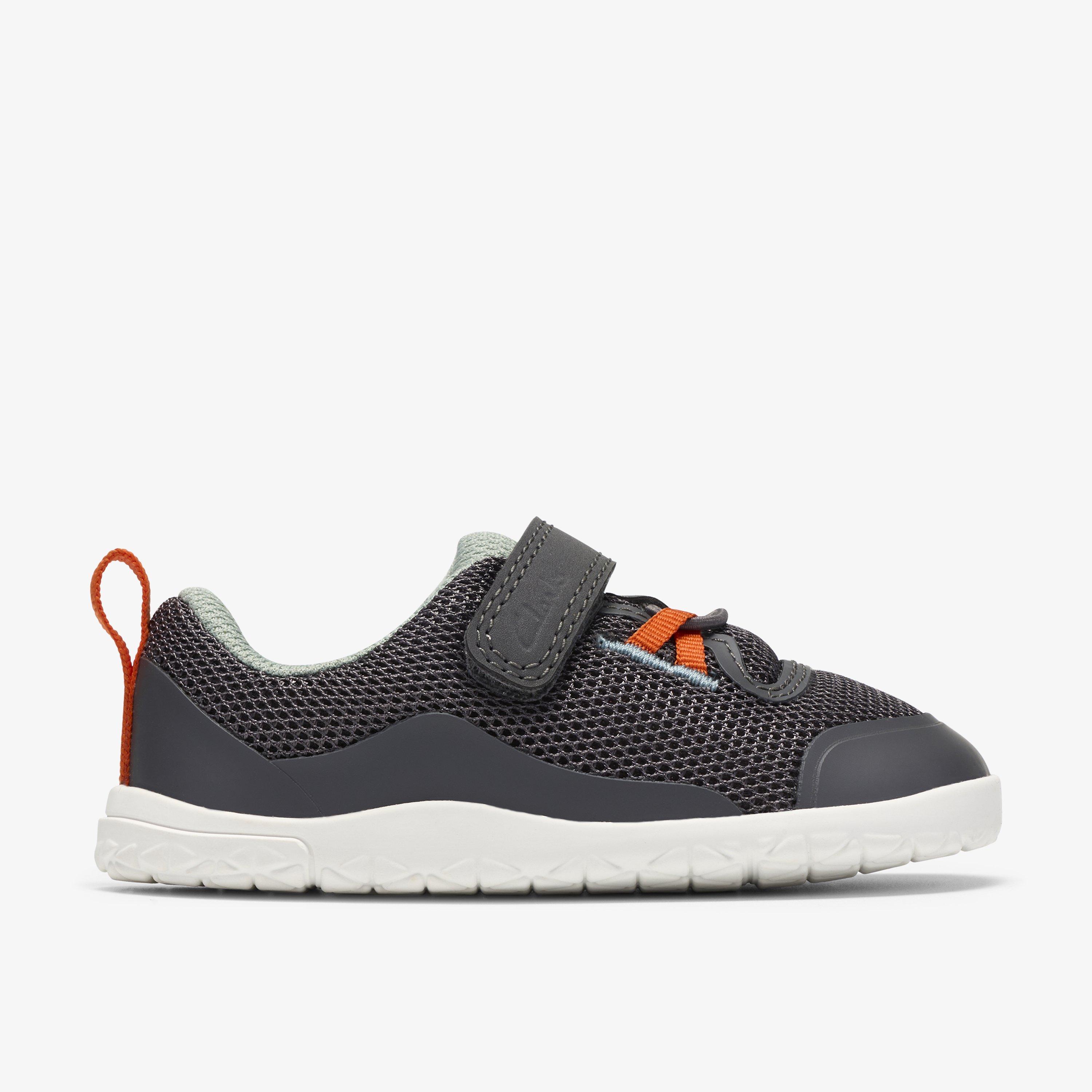 Harbour Hero Toddler Dark Grey Combination Pre Walker Trainers Riptape, view 1 of 6