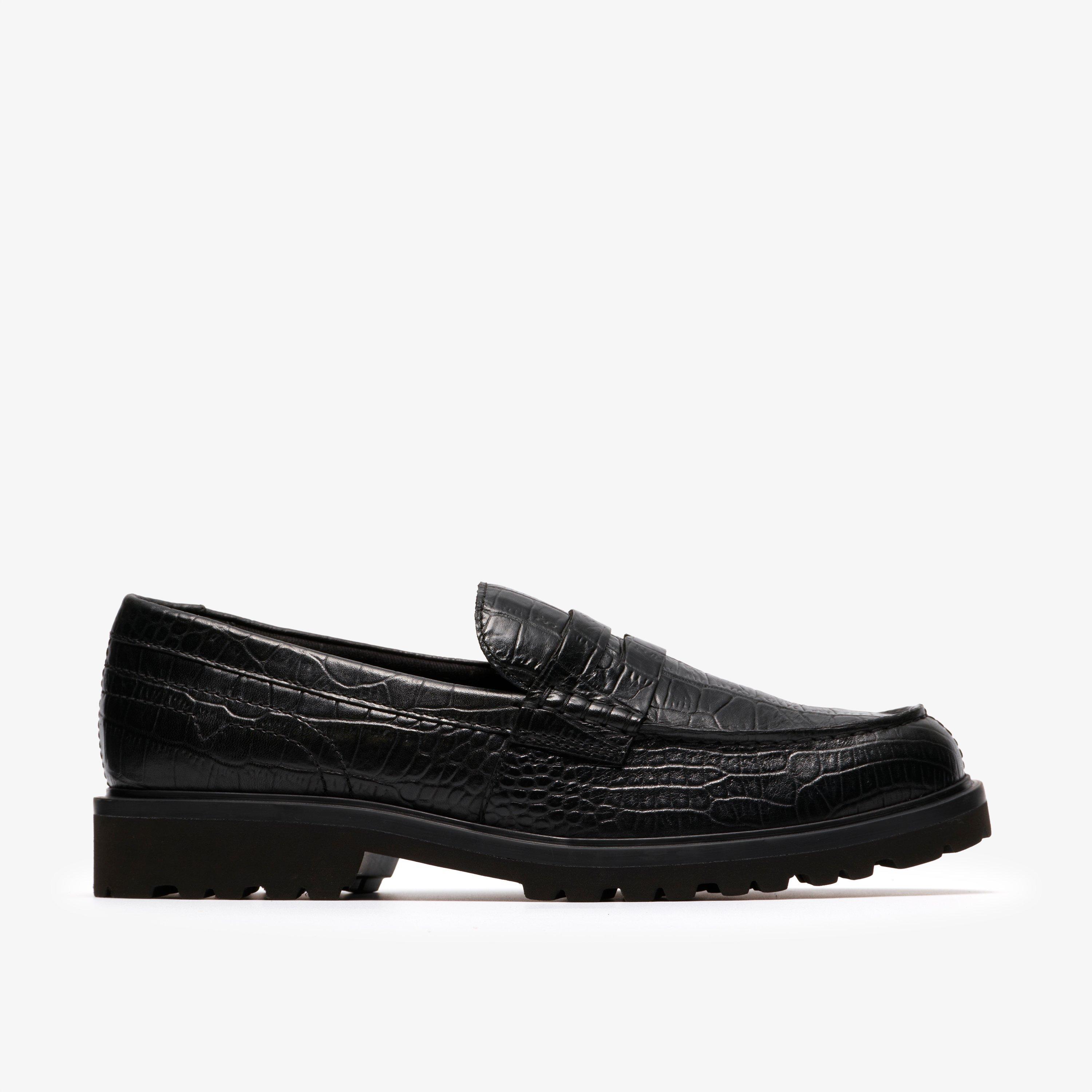 Berwick Lo Black Crocodile Loafers Slip Ons, view 1 of 6