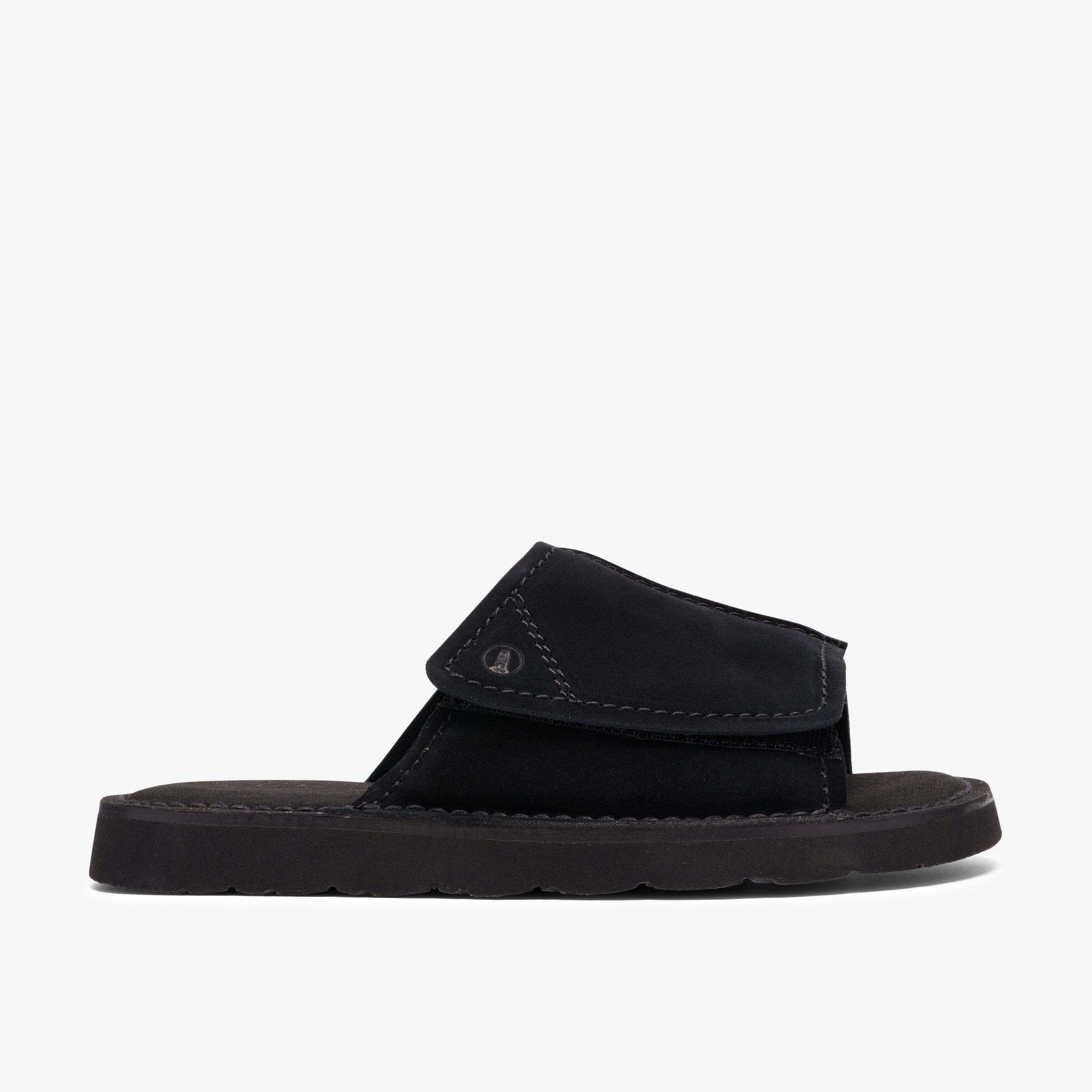 Solsbury Slide Suède noir Claquettes, view 1 of 6