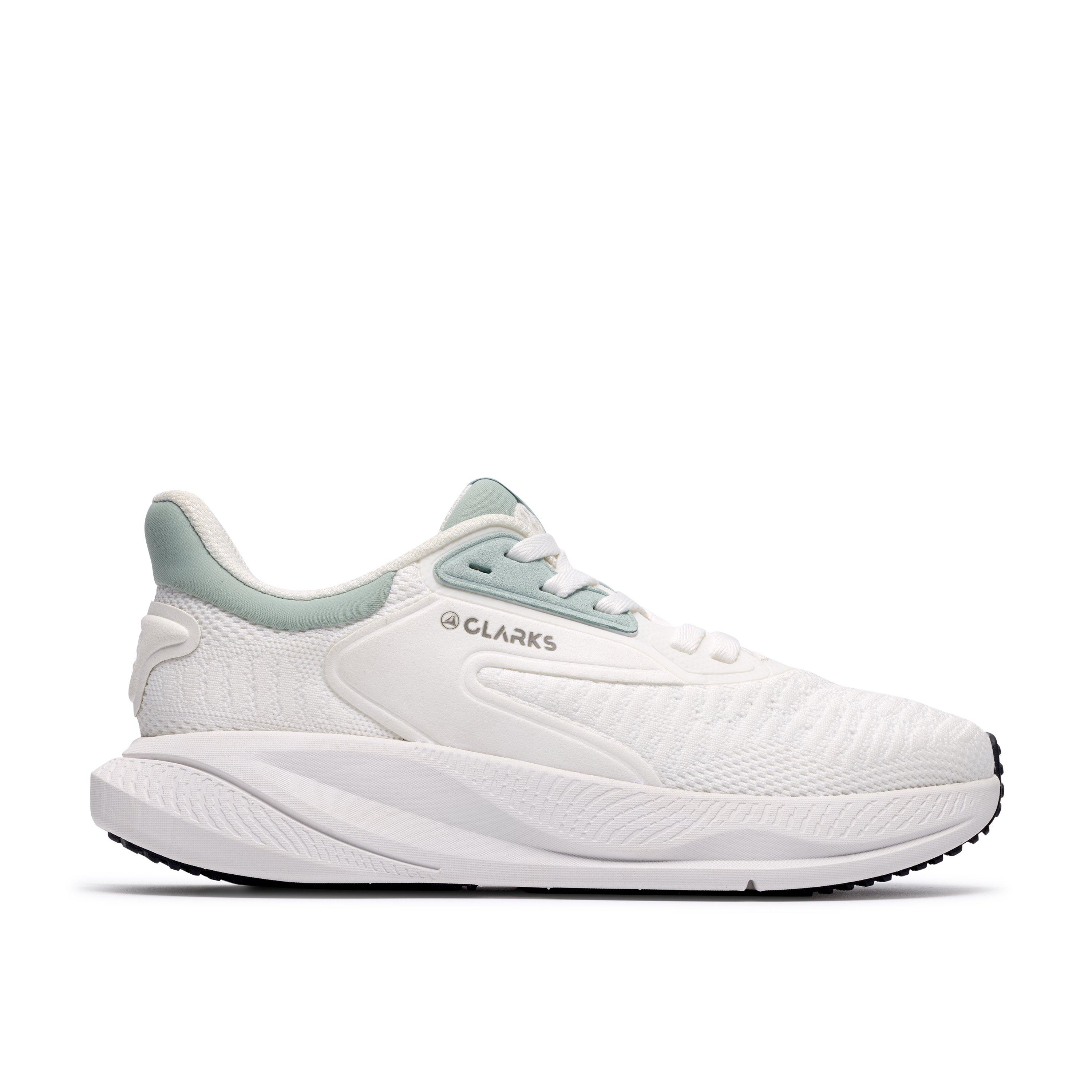 Clarks Women's White Textile Pace Move Standard Fit