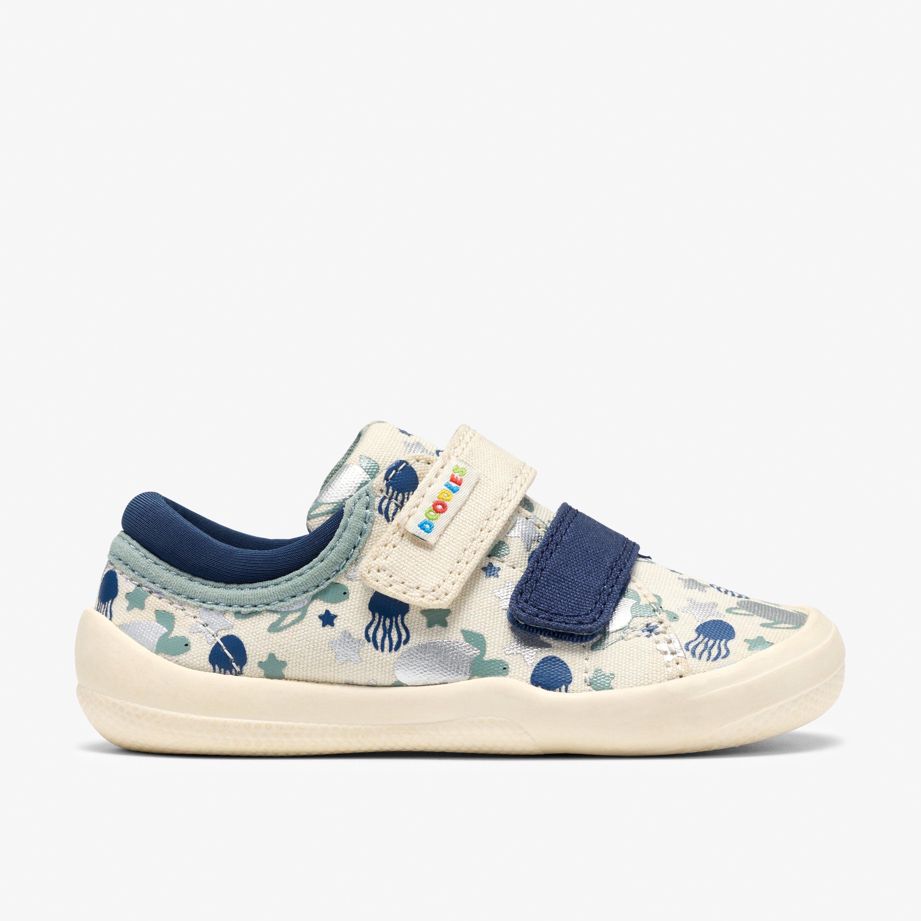 Briley Fly Toddler Blue Combination Pre Walker Canvas Trainers, view 1 of 6