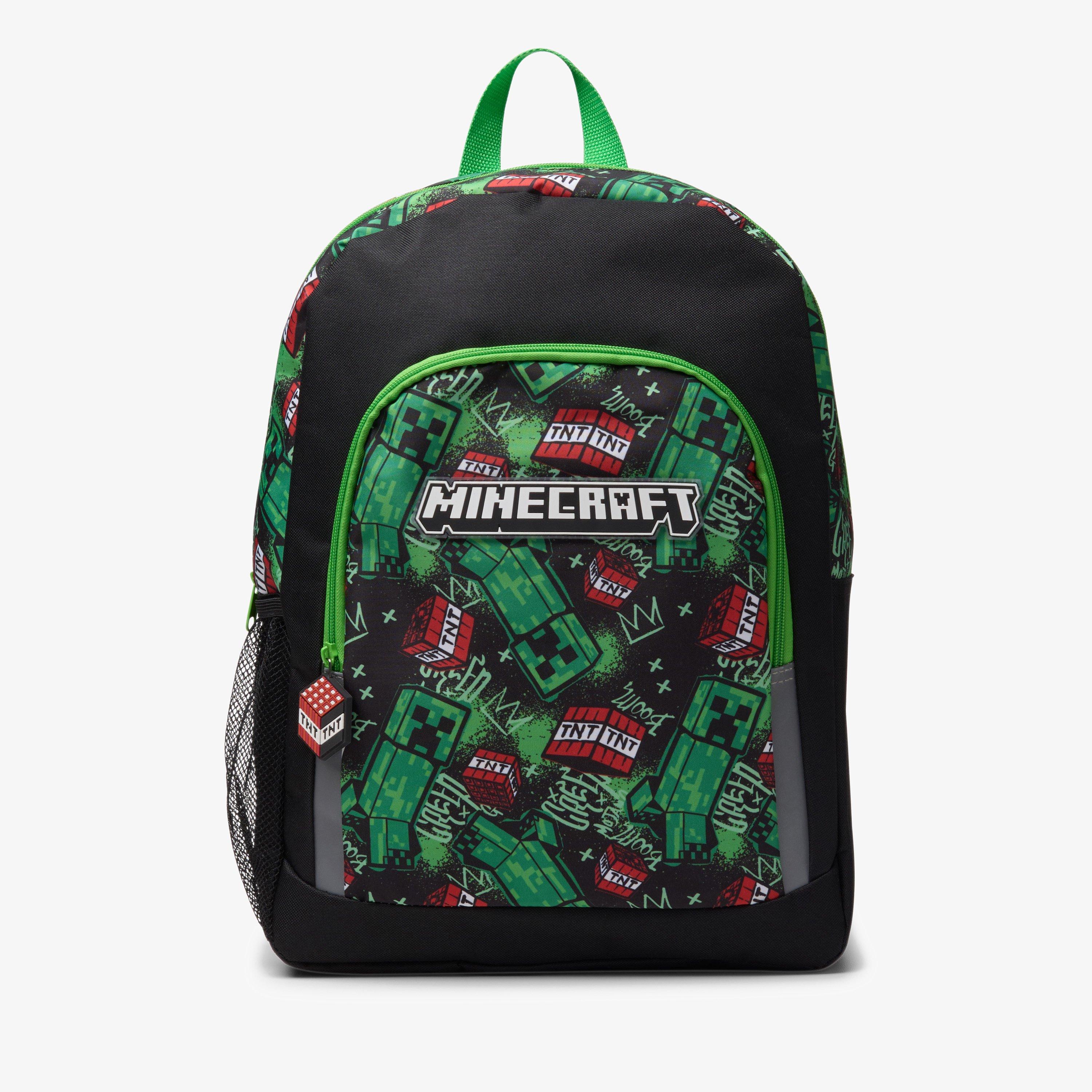 Minecraft Large Backpack Black/Green Backpack, view 1 of 4