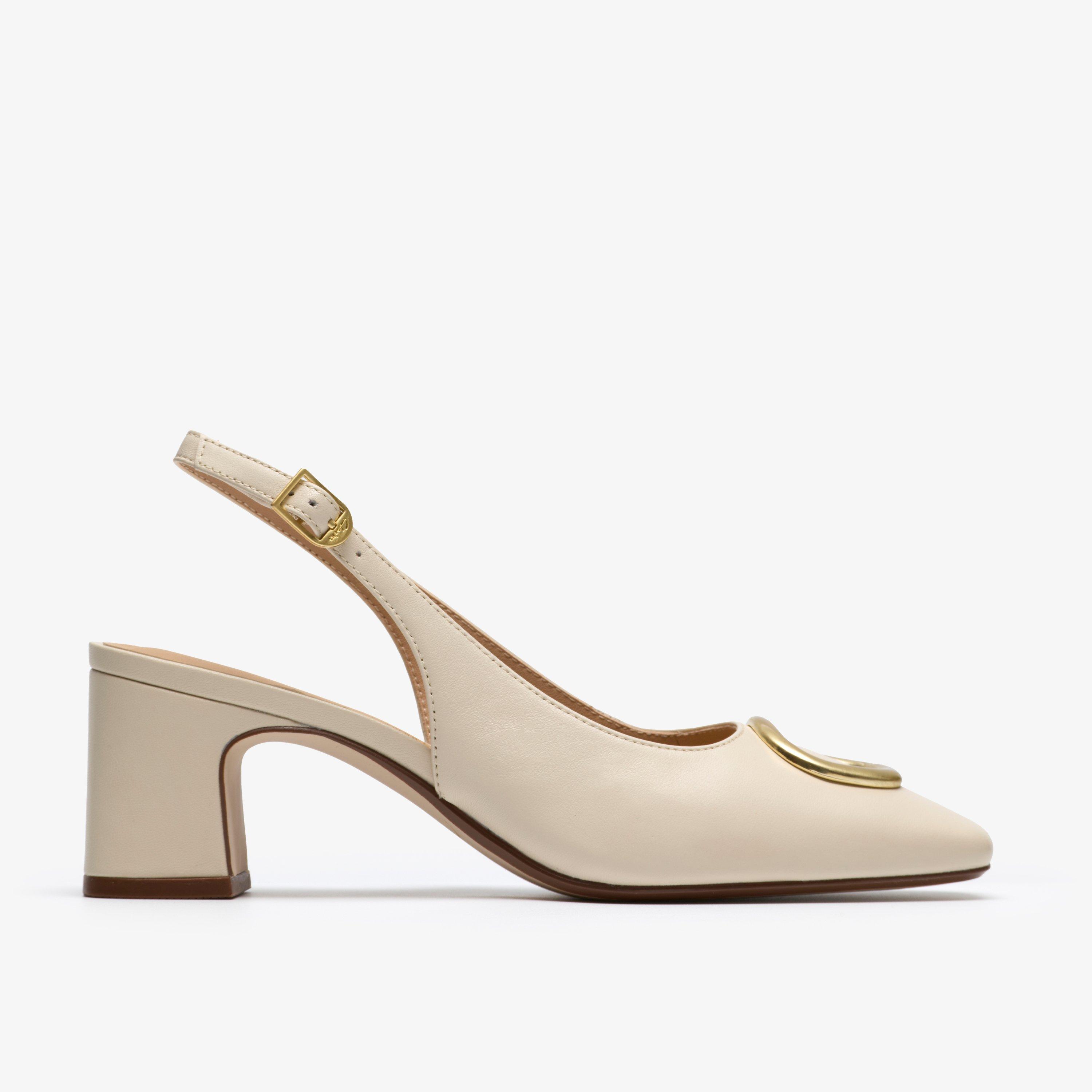 Fernie Sling Cream Leather Court Shoes, view 1 of 6