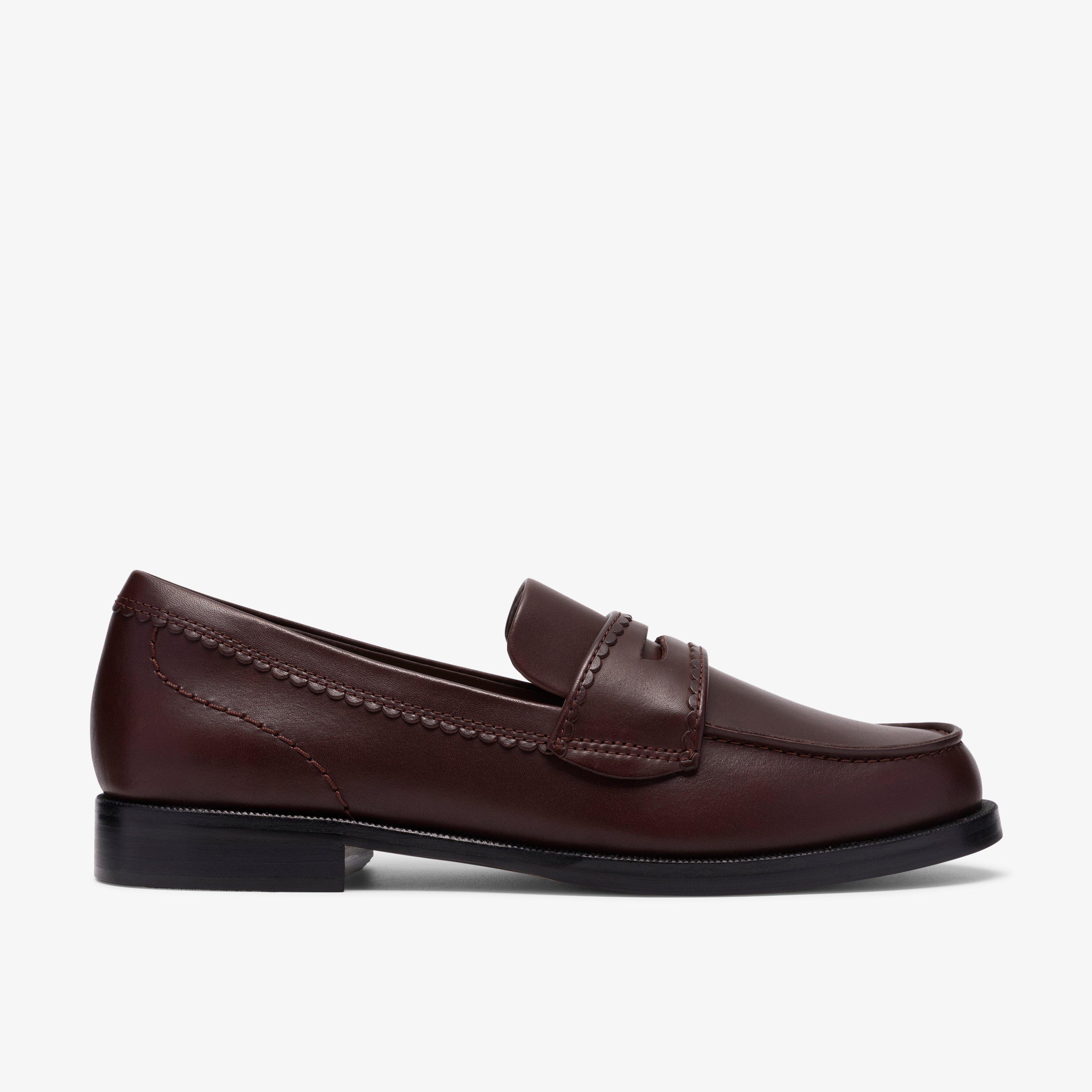 Straven Edge Dark Brown Leather Loafers Slip Ons, view 1 of 6