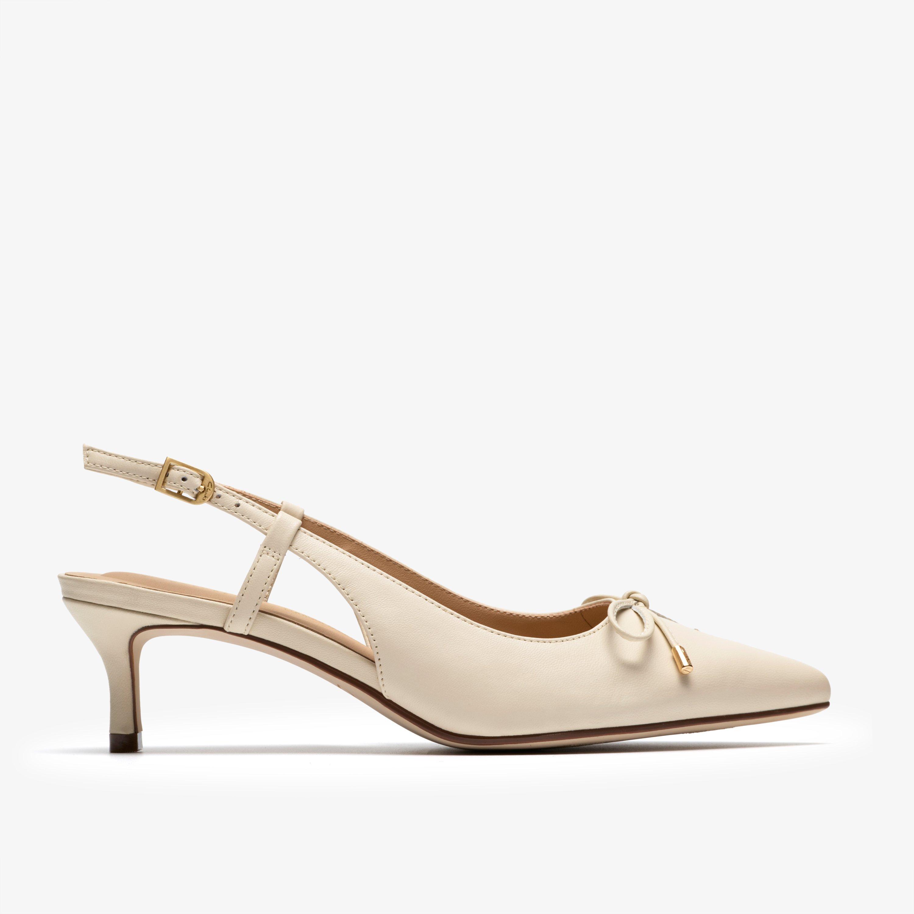 Zarey Bow Cream Leather Pumps, view 1 of 6