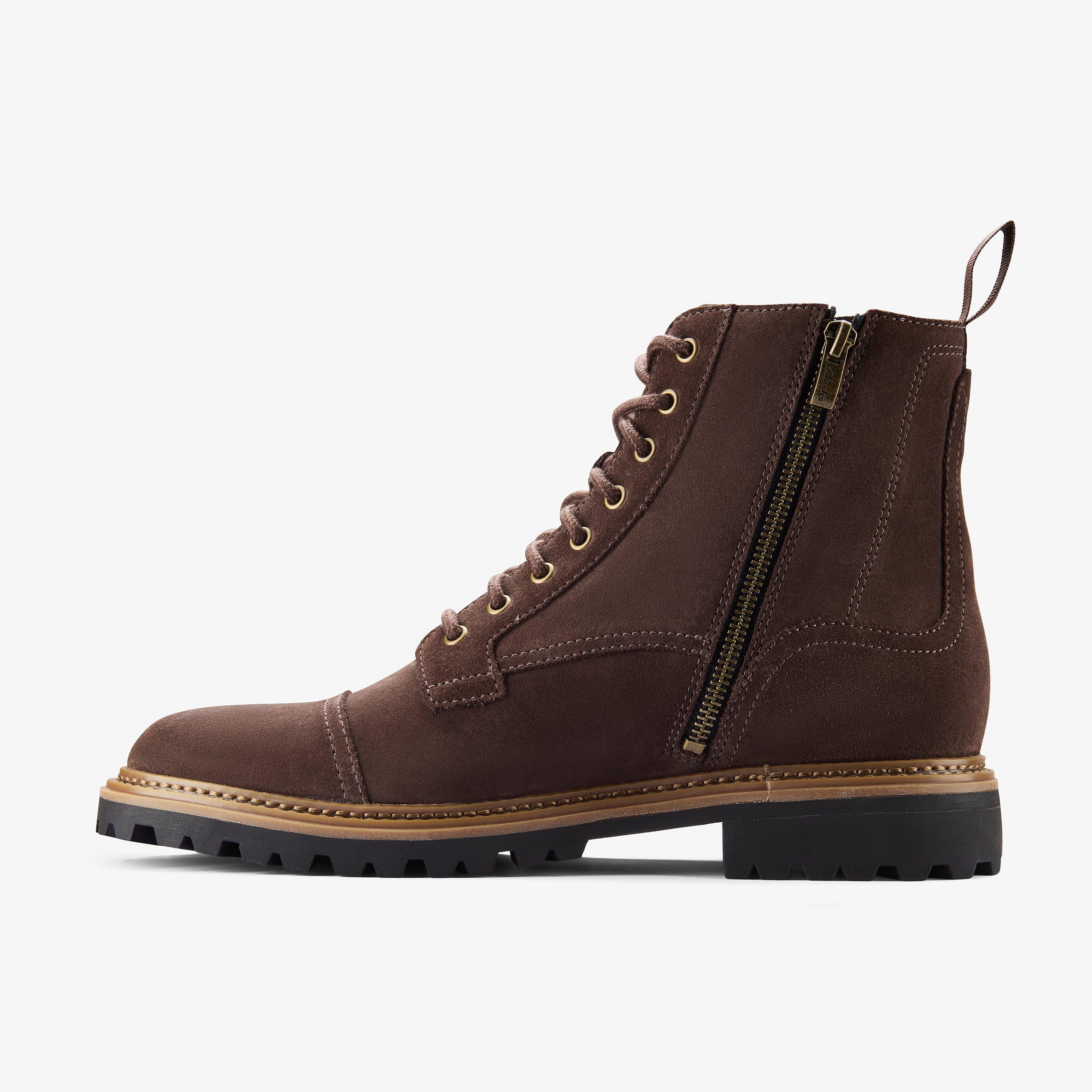 Clarkridge Hi Dark Brown Suede Ankle Boots, view 2 of 6