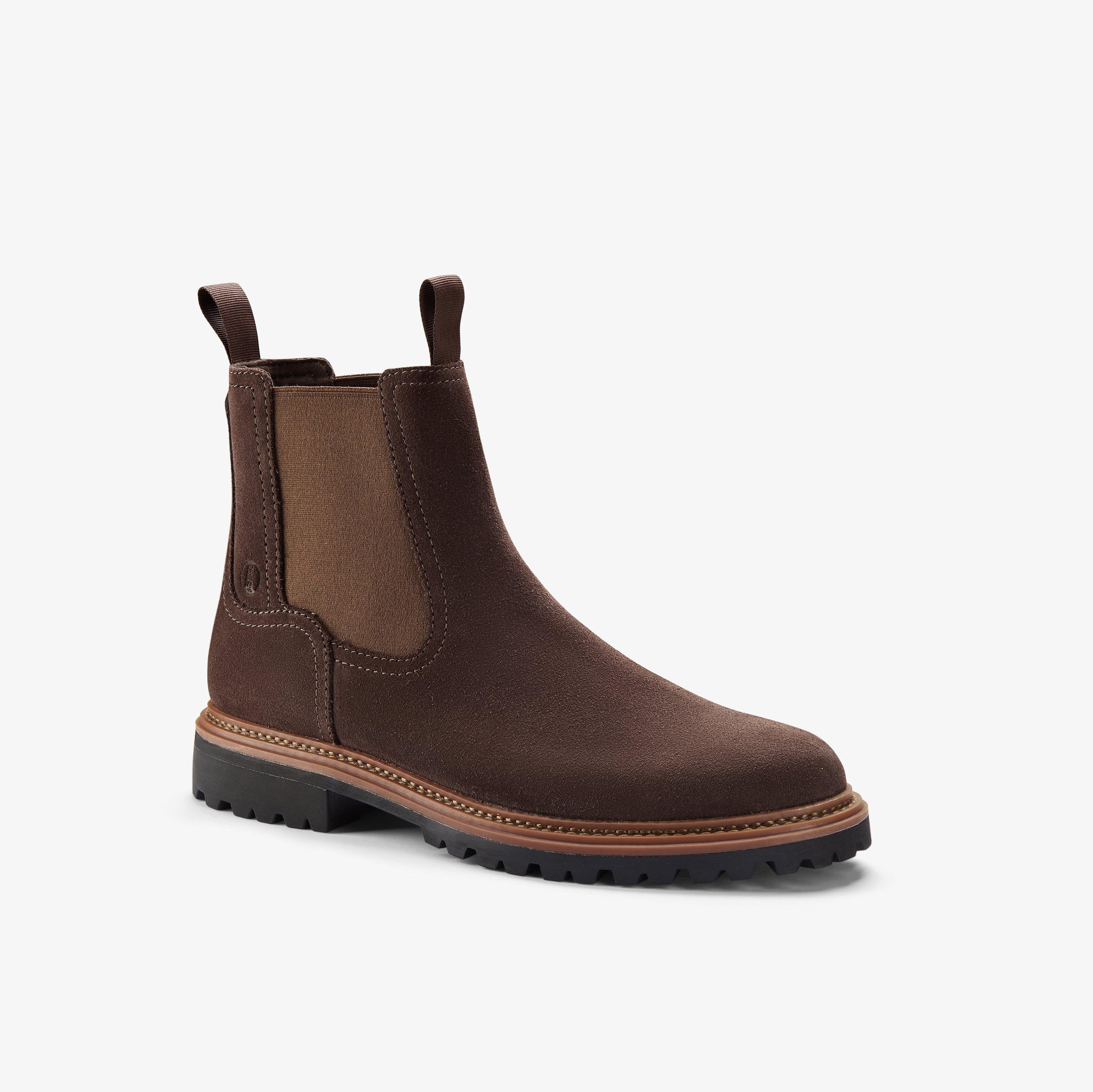 Clarkridge Top Dark Brown Suede Ankle Boots Chelsea Boots, view 4 of 6