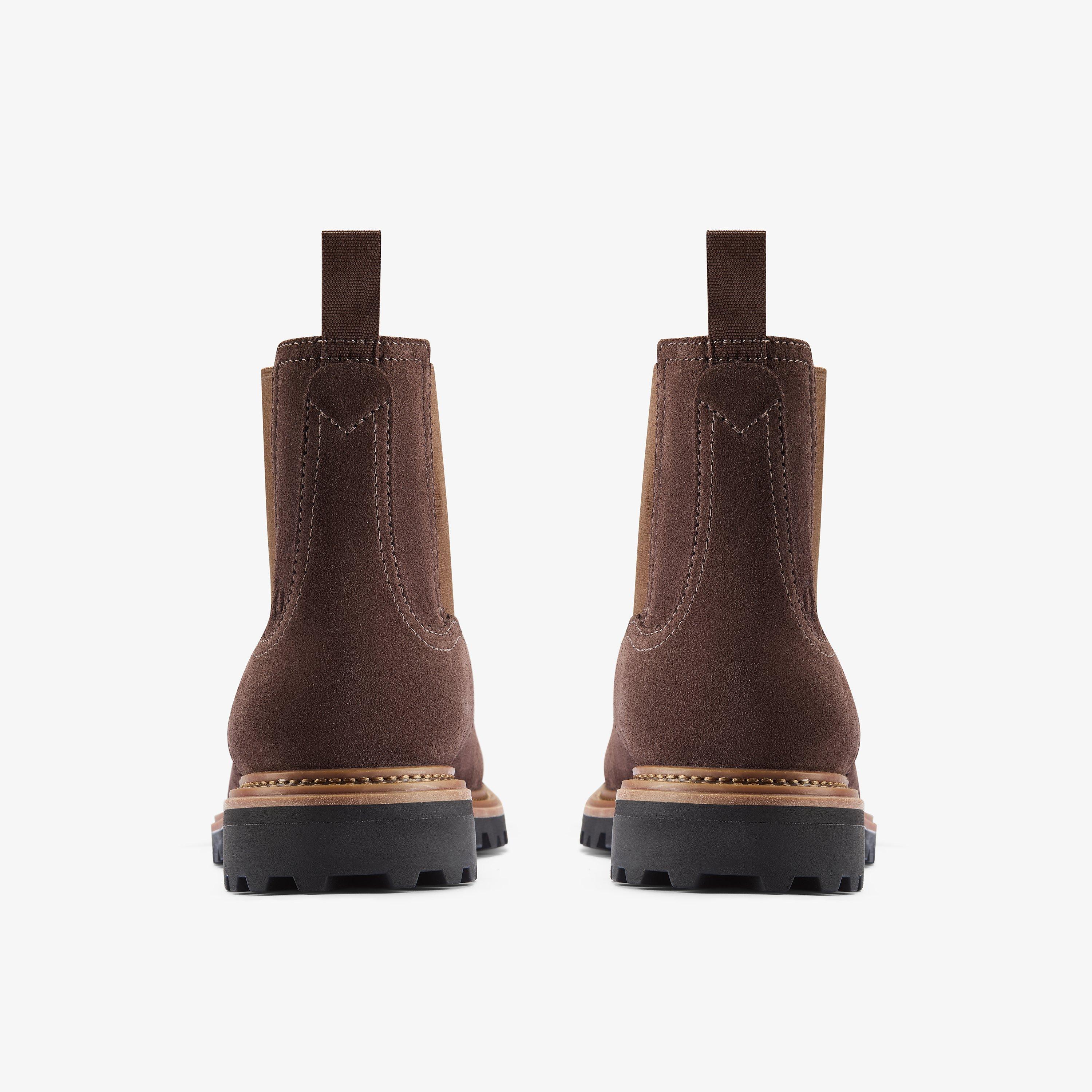 Clarkridge Top Dark Brown Suede Ankle Boots Chelsea Boots, view 5 of 6