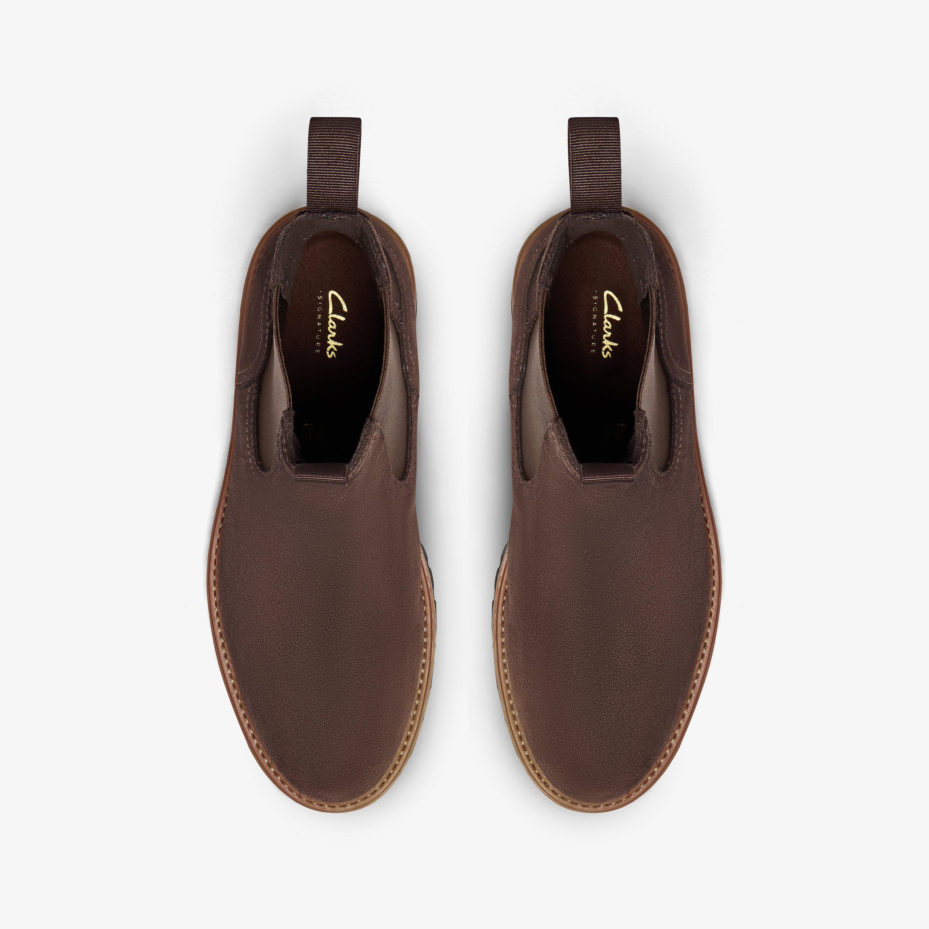 Clarkridge Top Dark Brown Suede Ankle Boots Chelsea Boots, view 6 of 6