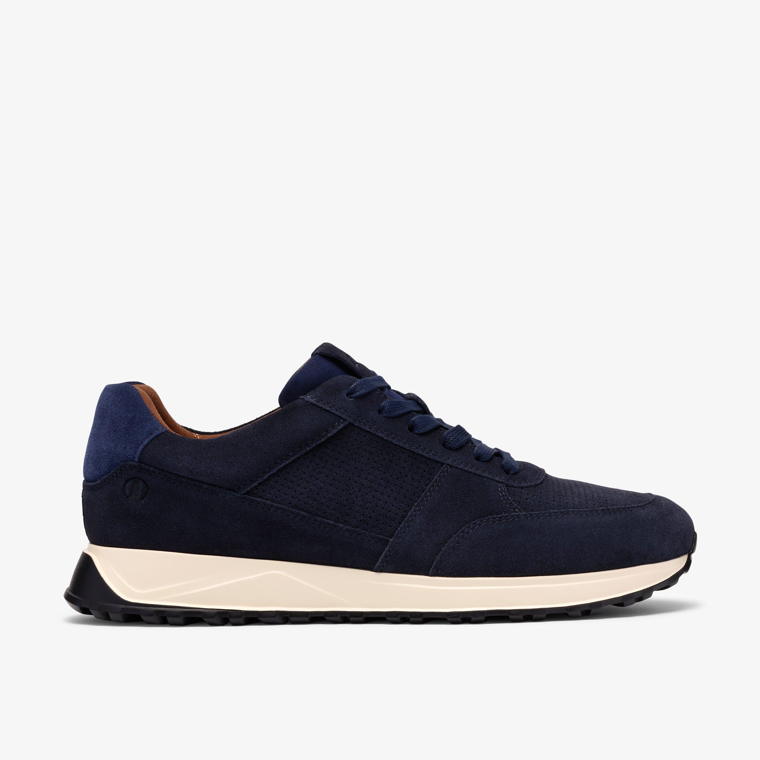 Radwell Tie Navy Suede Trainers Lace Up, view 1 of 6