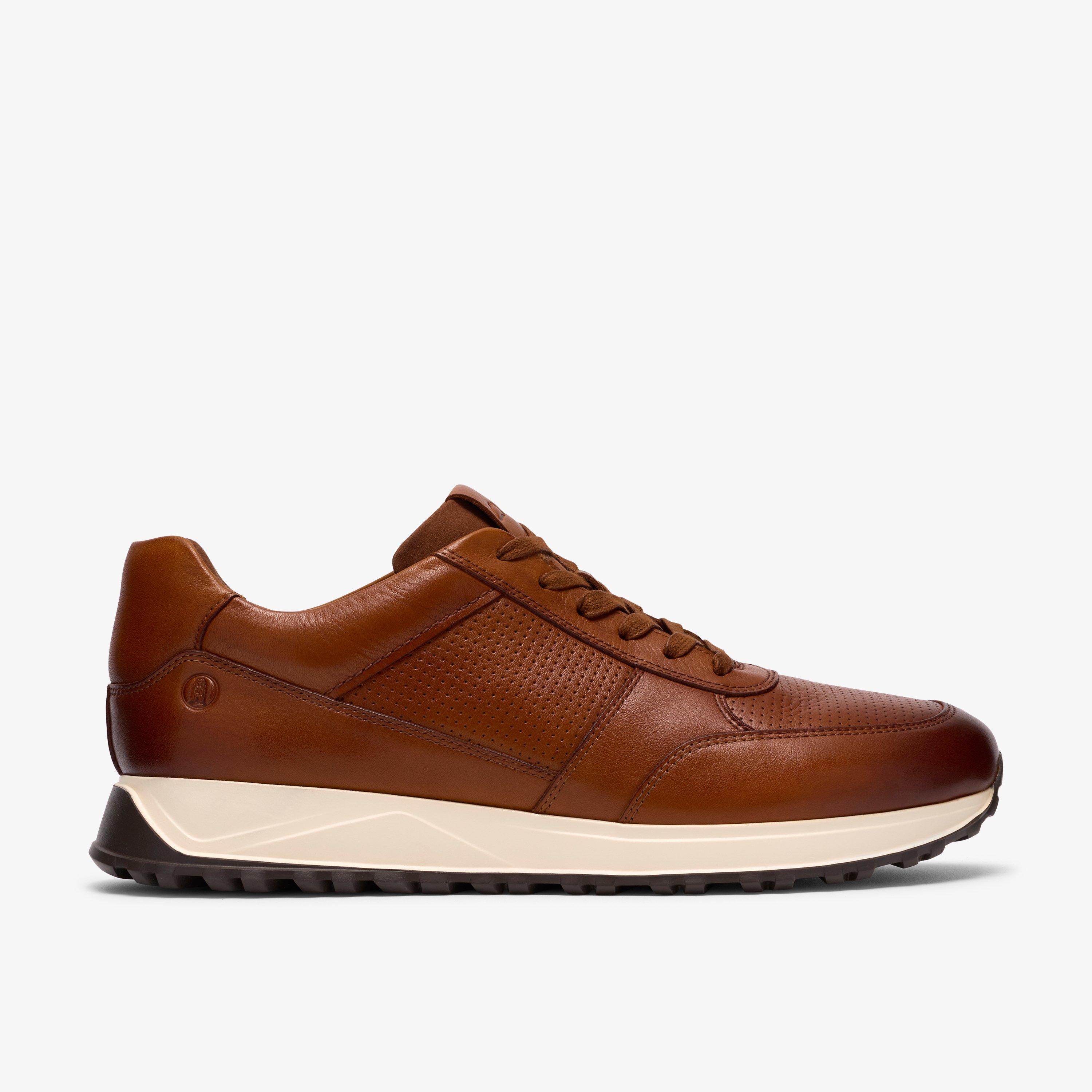 Radwell Tie Tan Leather Sneakers, view 1 of 6