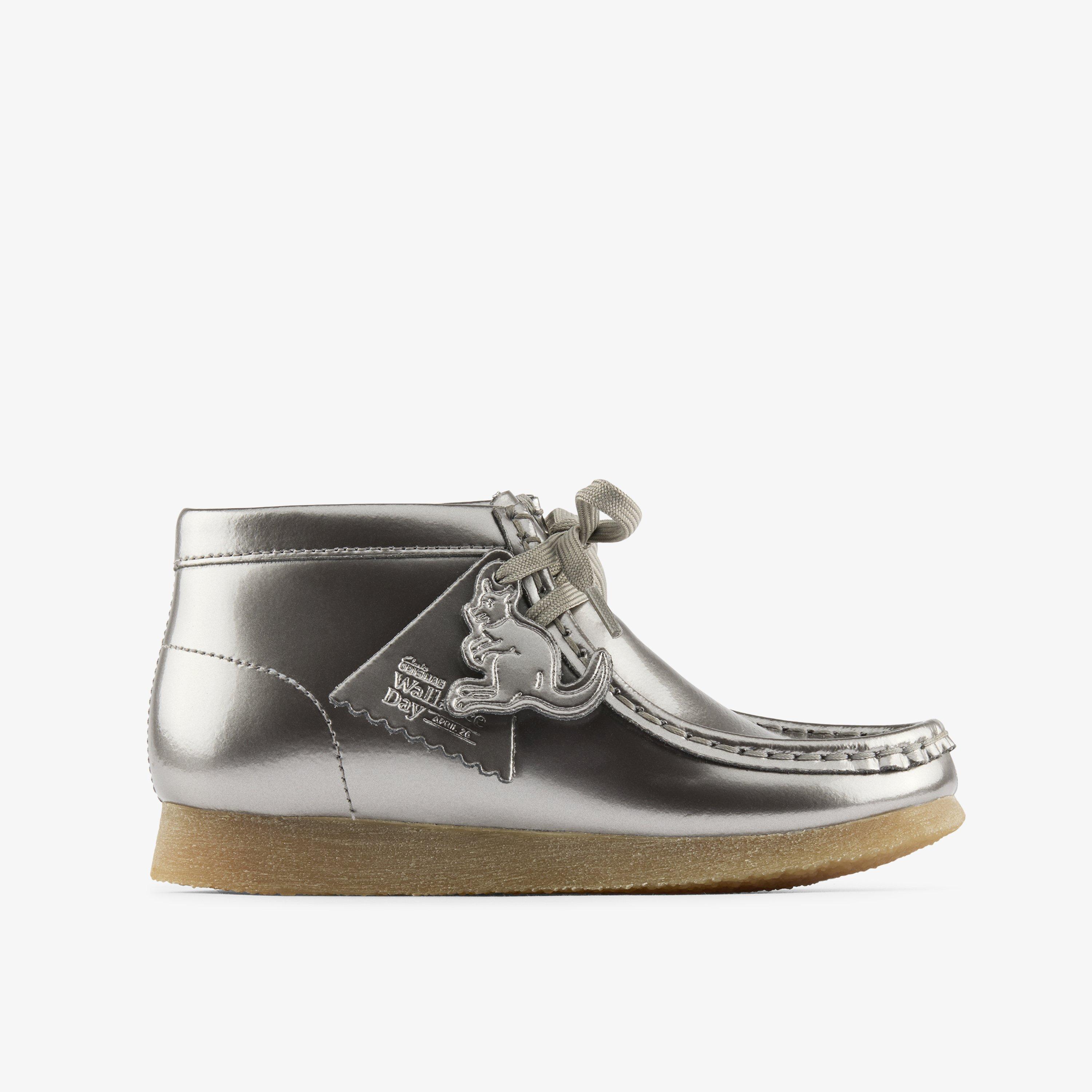 Wallabee Boots Big Kid Silver Patent Wallabees, view 1 of 5