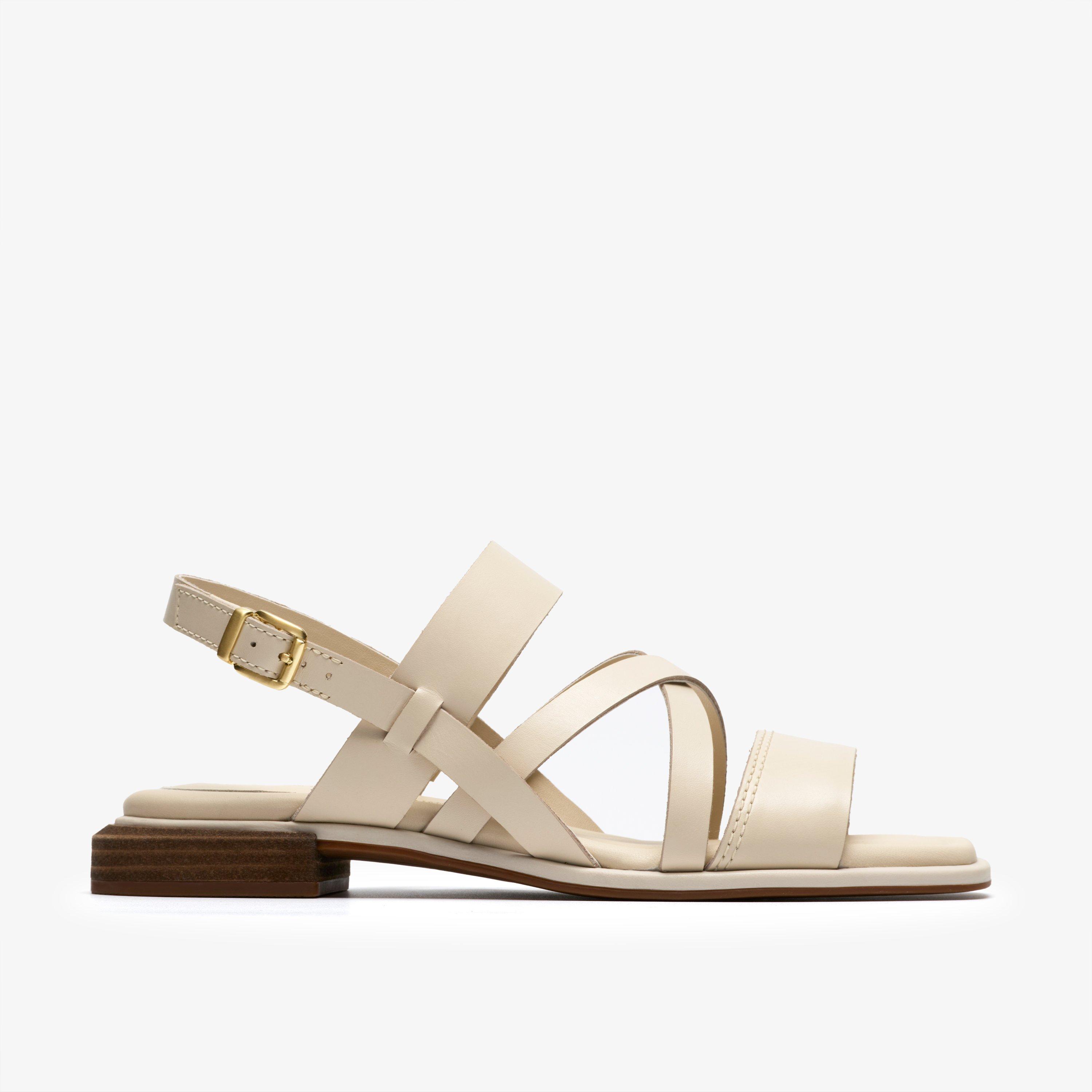 Ariany Strap Cream Leather Flat Sandals, view 1 of 8