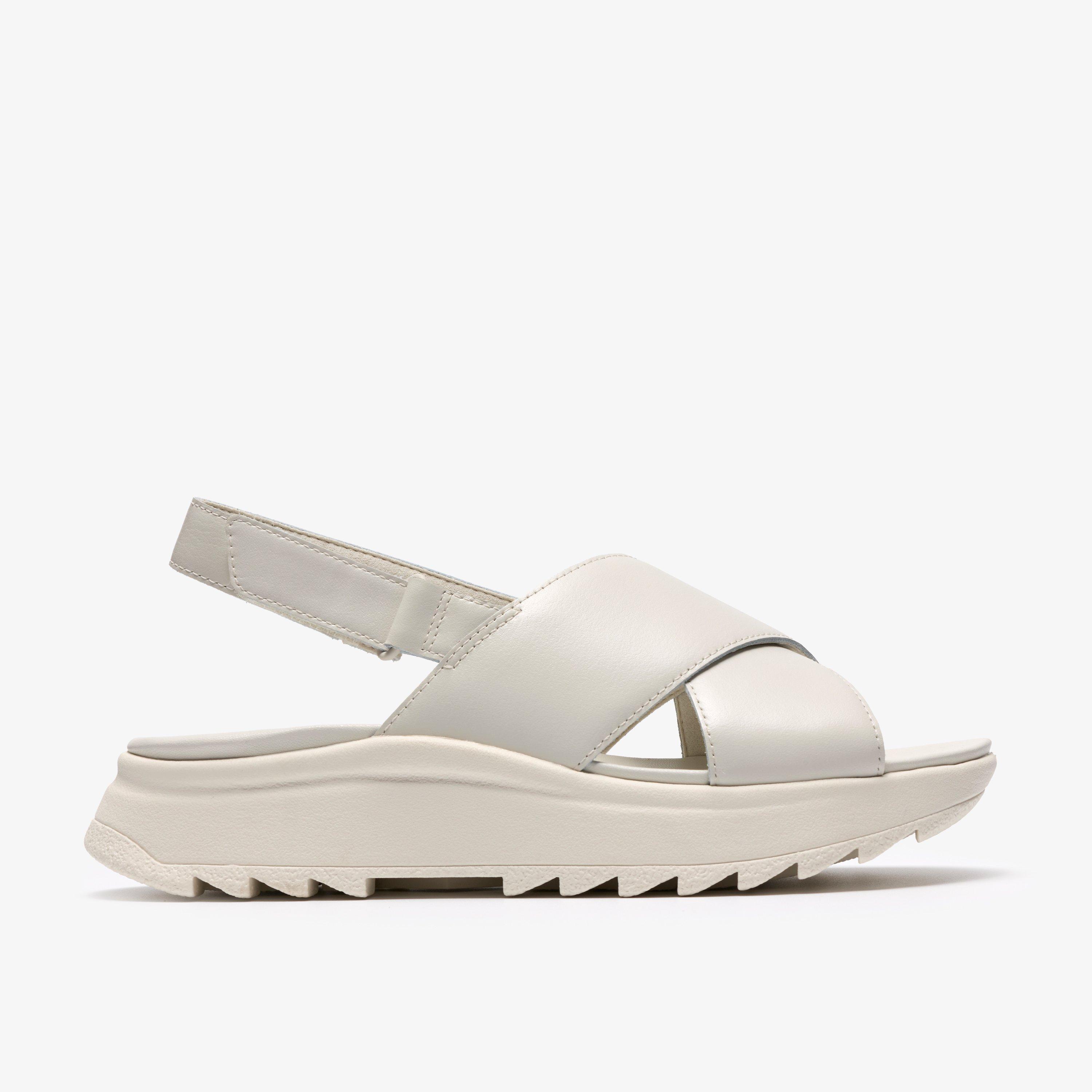 DashLite Wish Cuero Blanco Sandalias planas, view 1 of 7