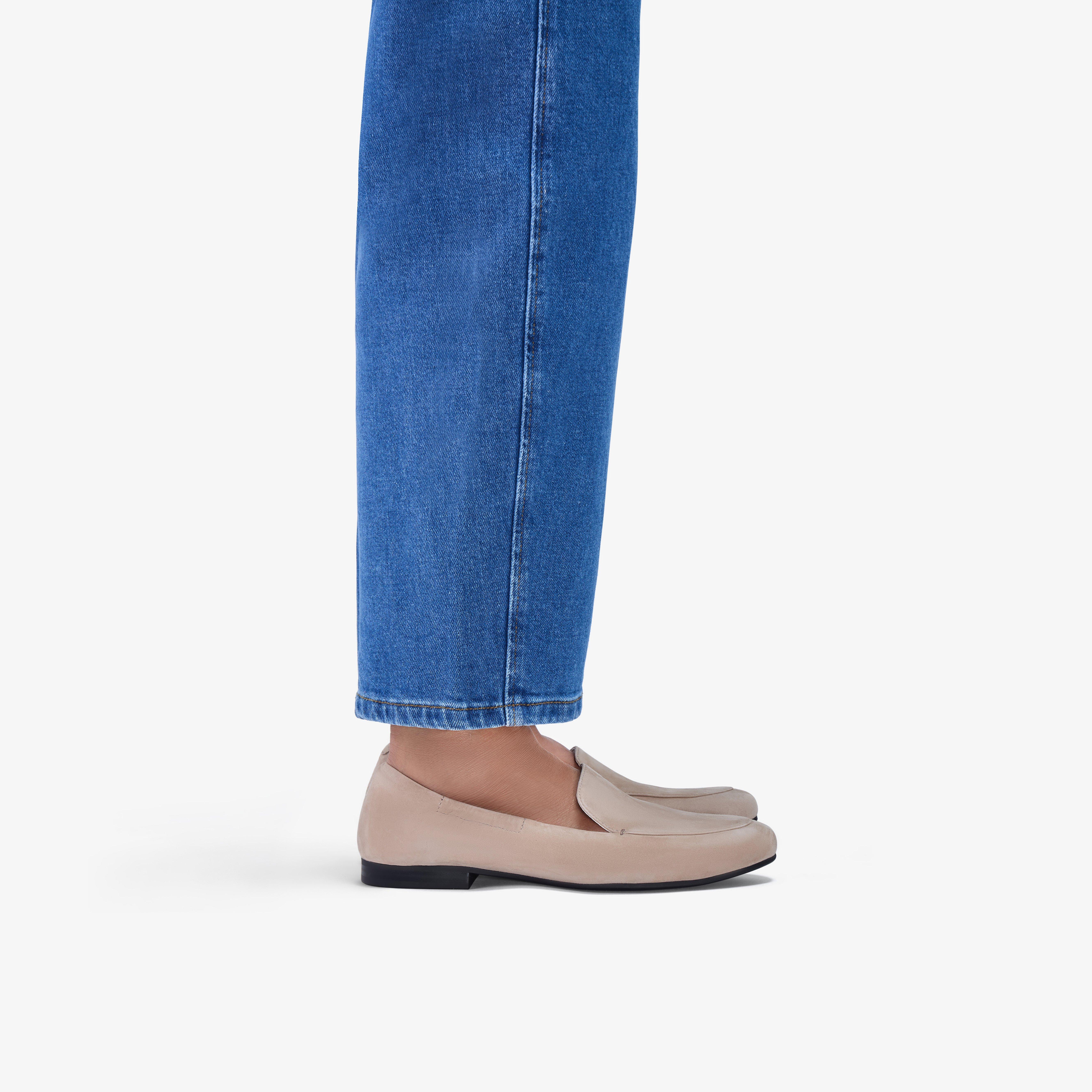 Tamna Pure Mushroom Suede Loafers Slip Ons, view 2 of 8