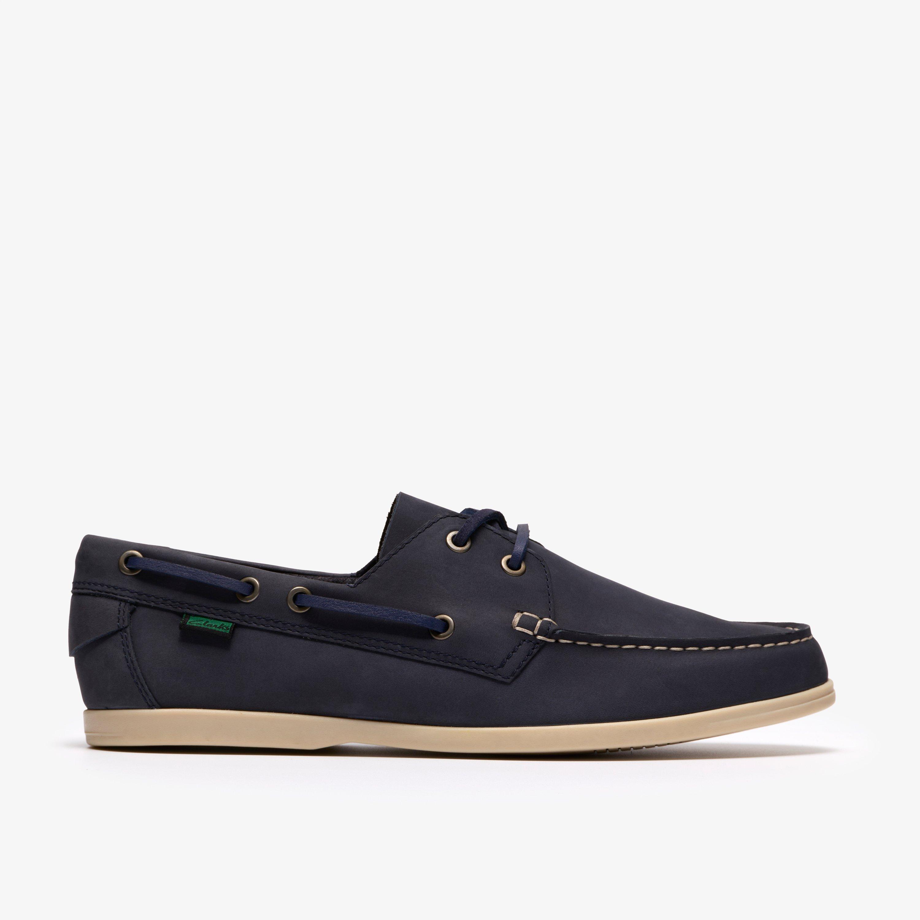 Charmouth Lace Navy Nubuck Boat Shoes Lace Up, view 1 of 8