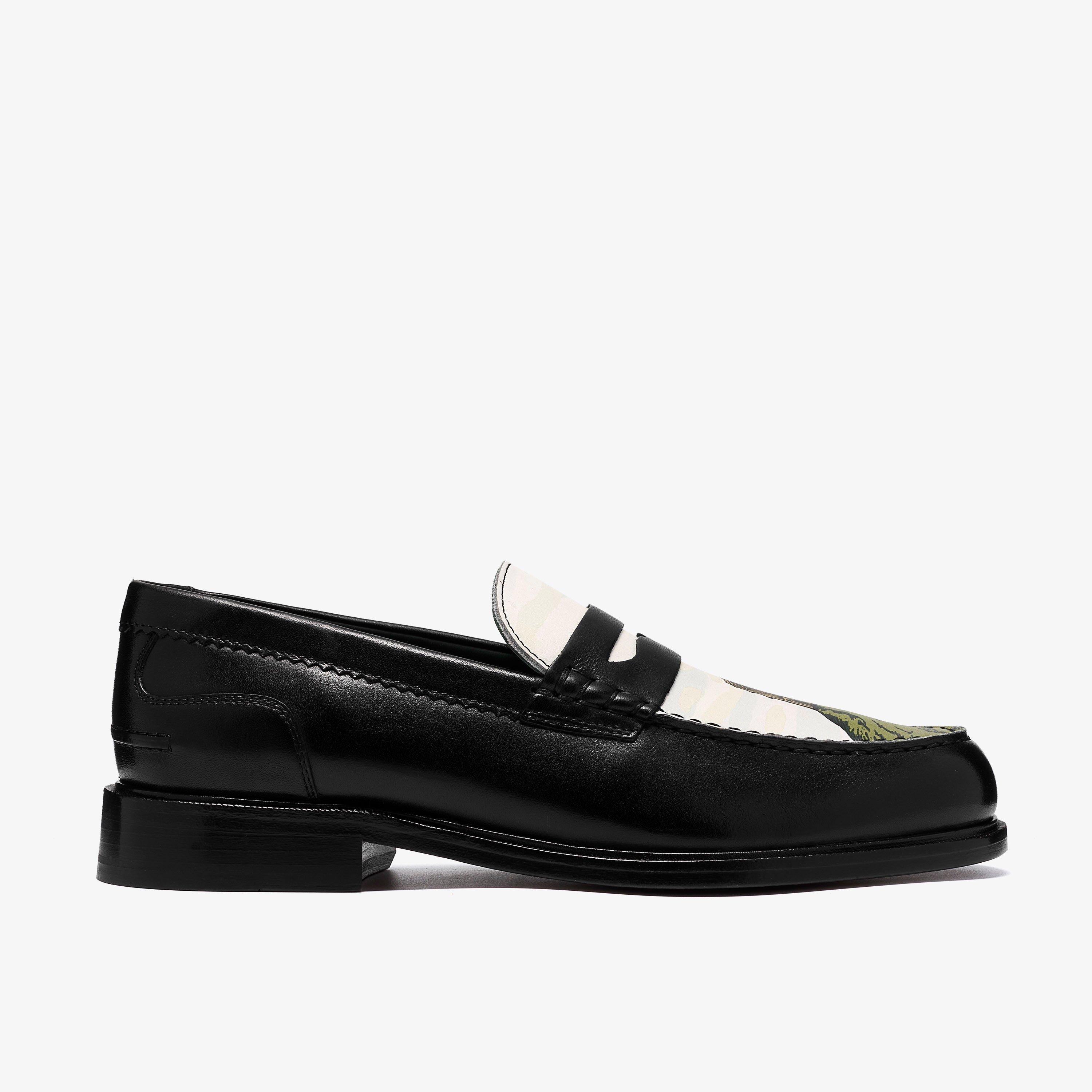 Craft James Lo Black Interest Leather Loafers Slip Ons, view 1 of 6