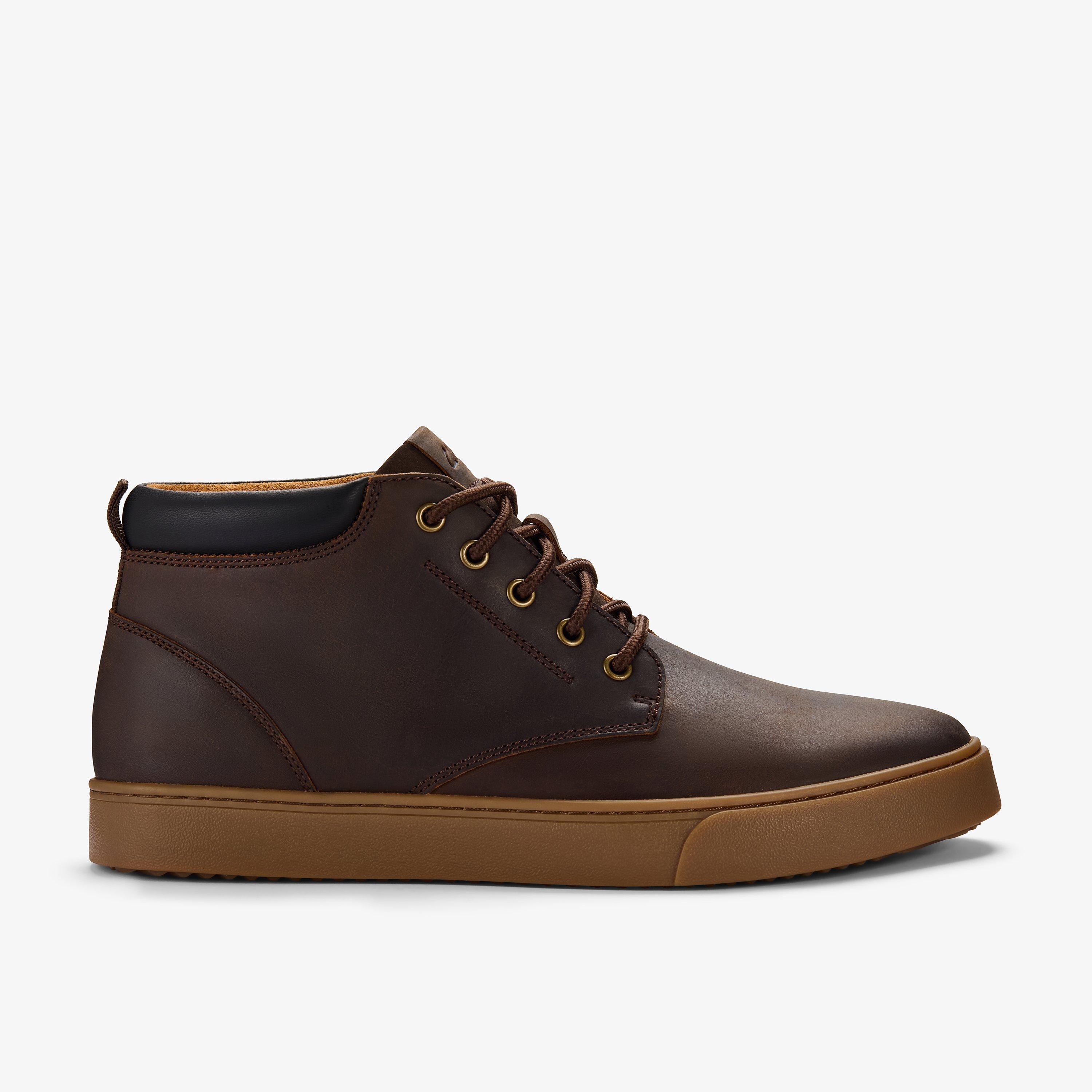 Mens Lockton Mid Tan Oily Leather Ankle Boots | Clarks