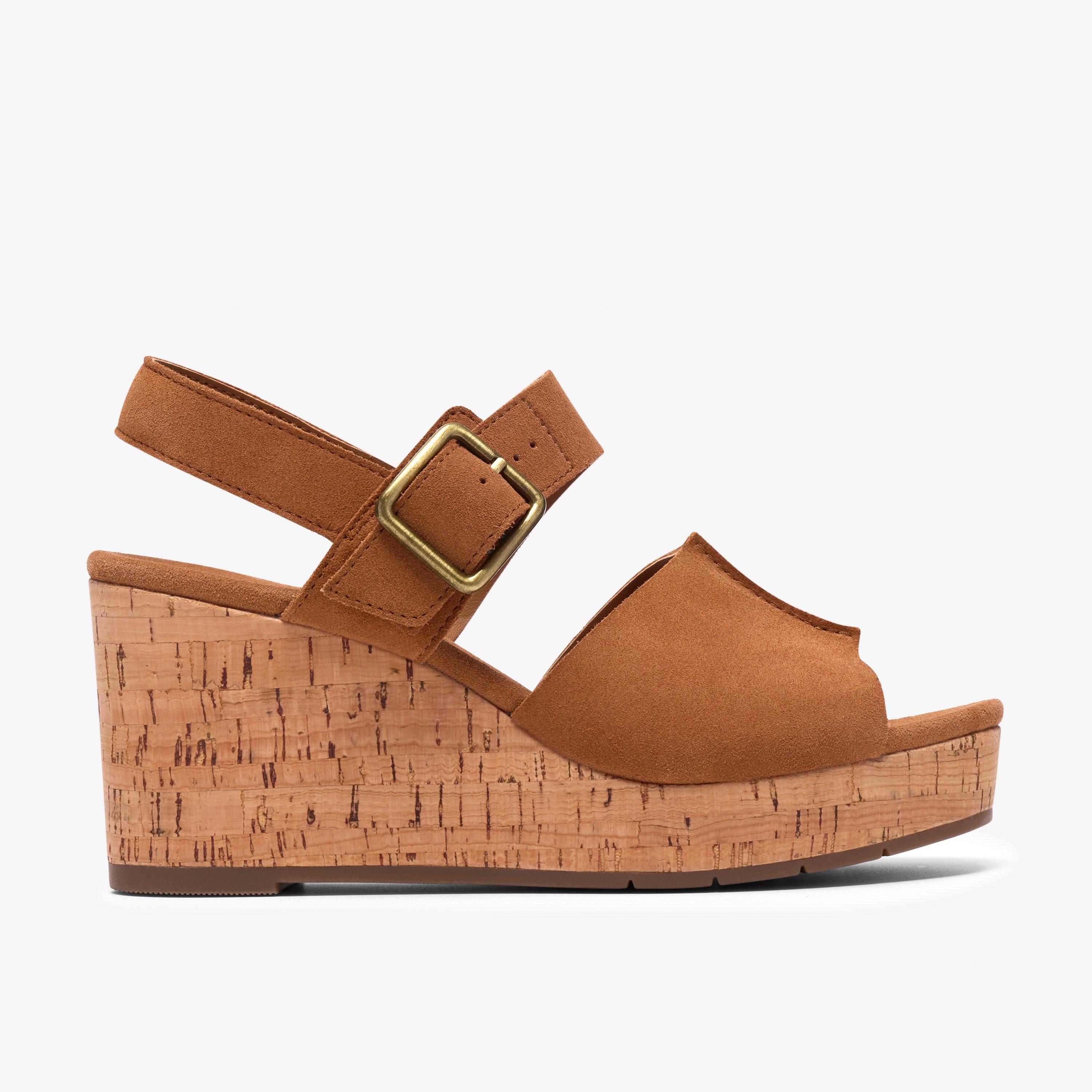Sabina Dream Tan Suede Wedges, view 1 of 7
