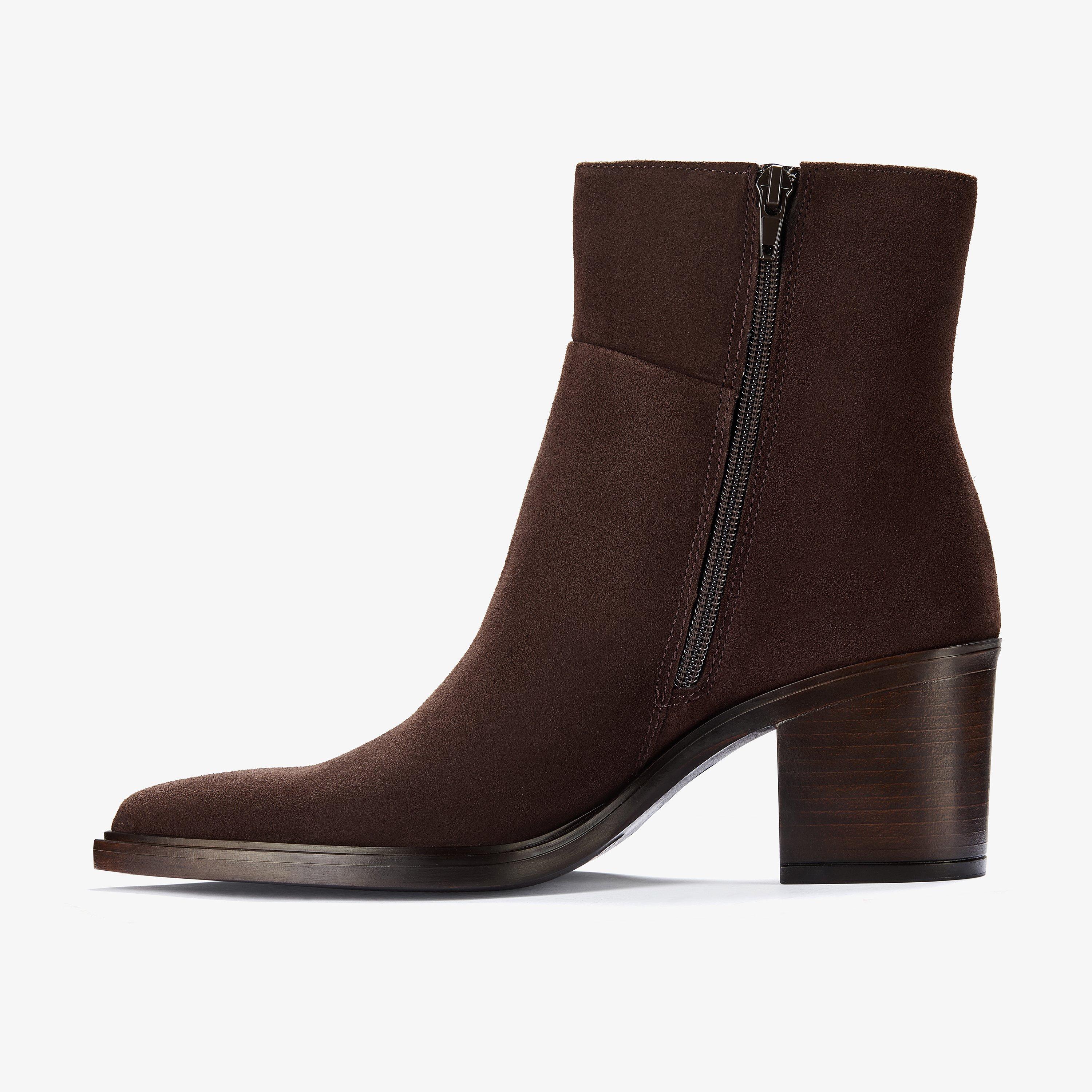 Jesse Zip Dark Brown Suede