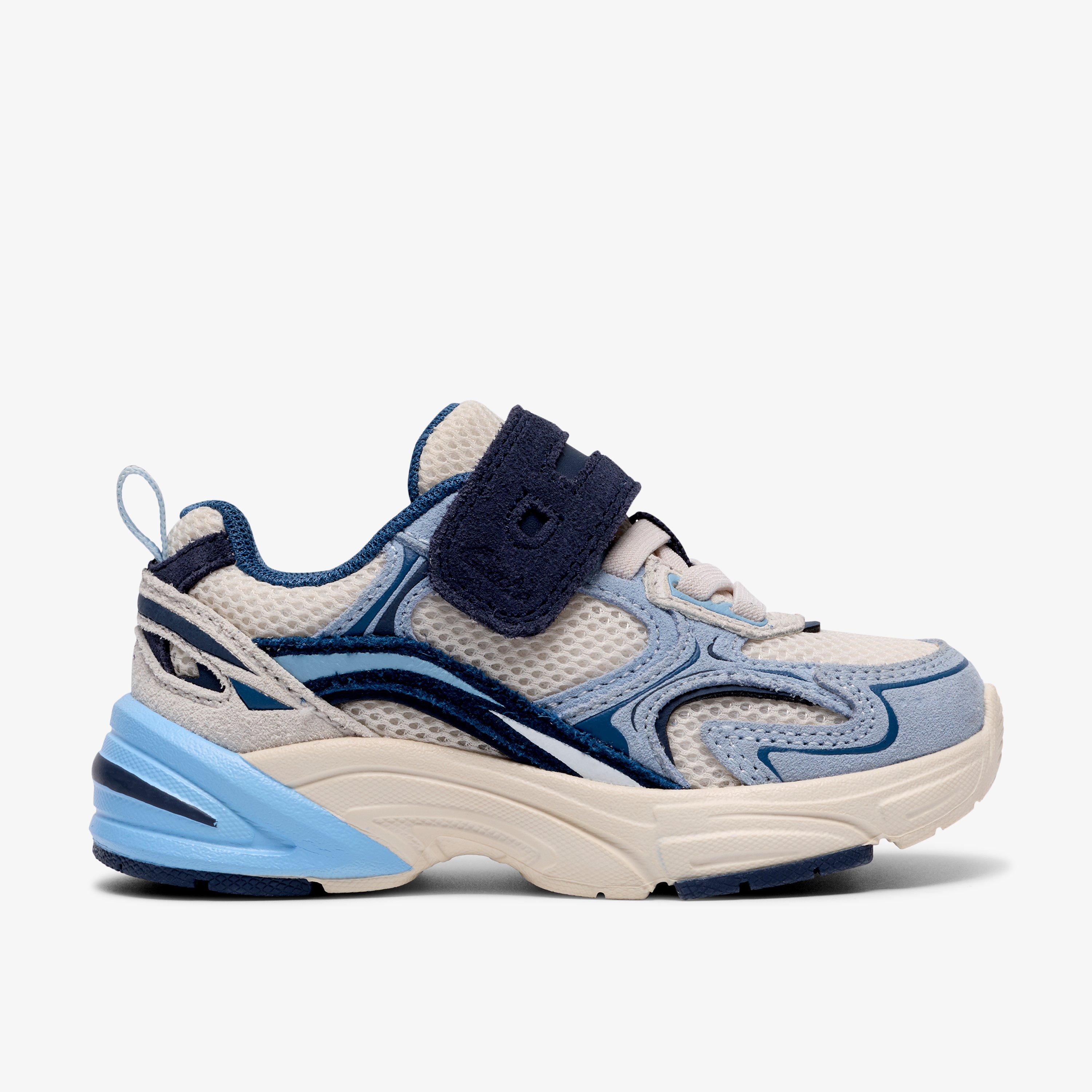 CraftonVibe Toddler Pale Blue Combination Trainers Riptape, view 1 of 6