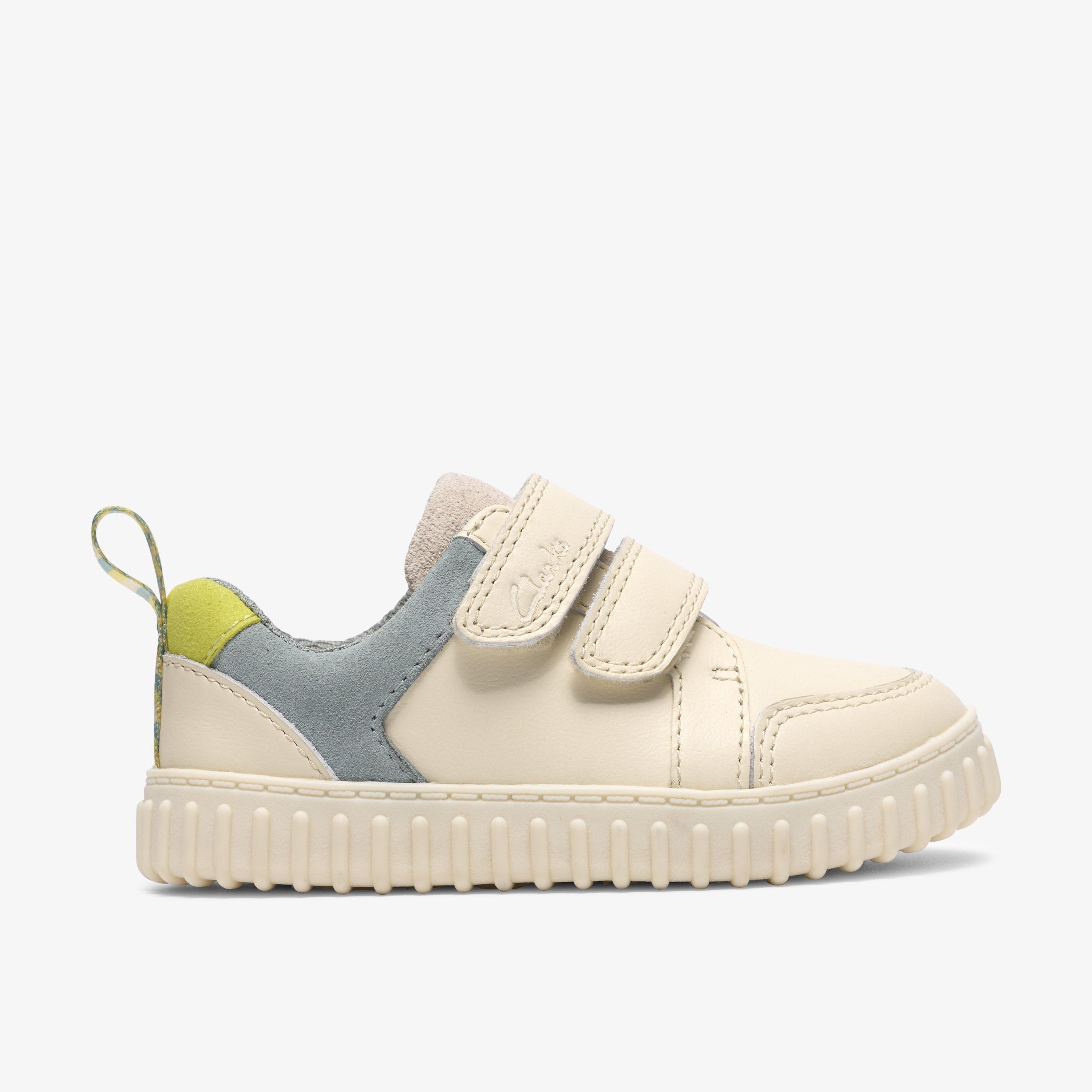 Cove Pop Toddler Cotton Combination Leather Trainers Riptape, view 1 of 6