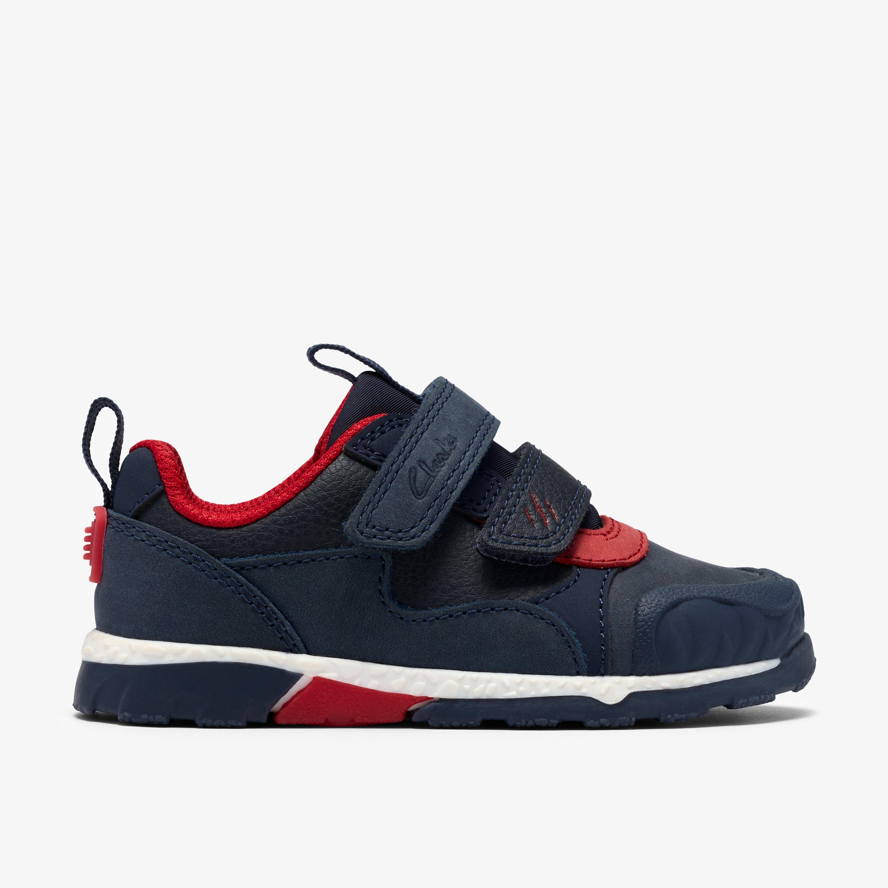 Steggy 2 Track Toddler Navy/Red Trainers Riptape, view 1 of 7