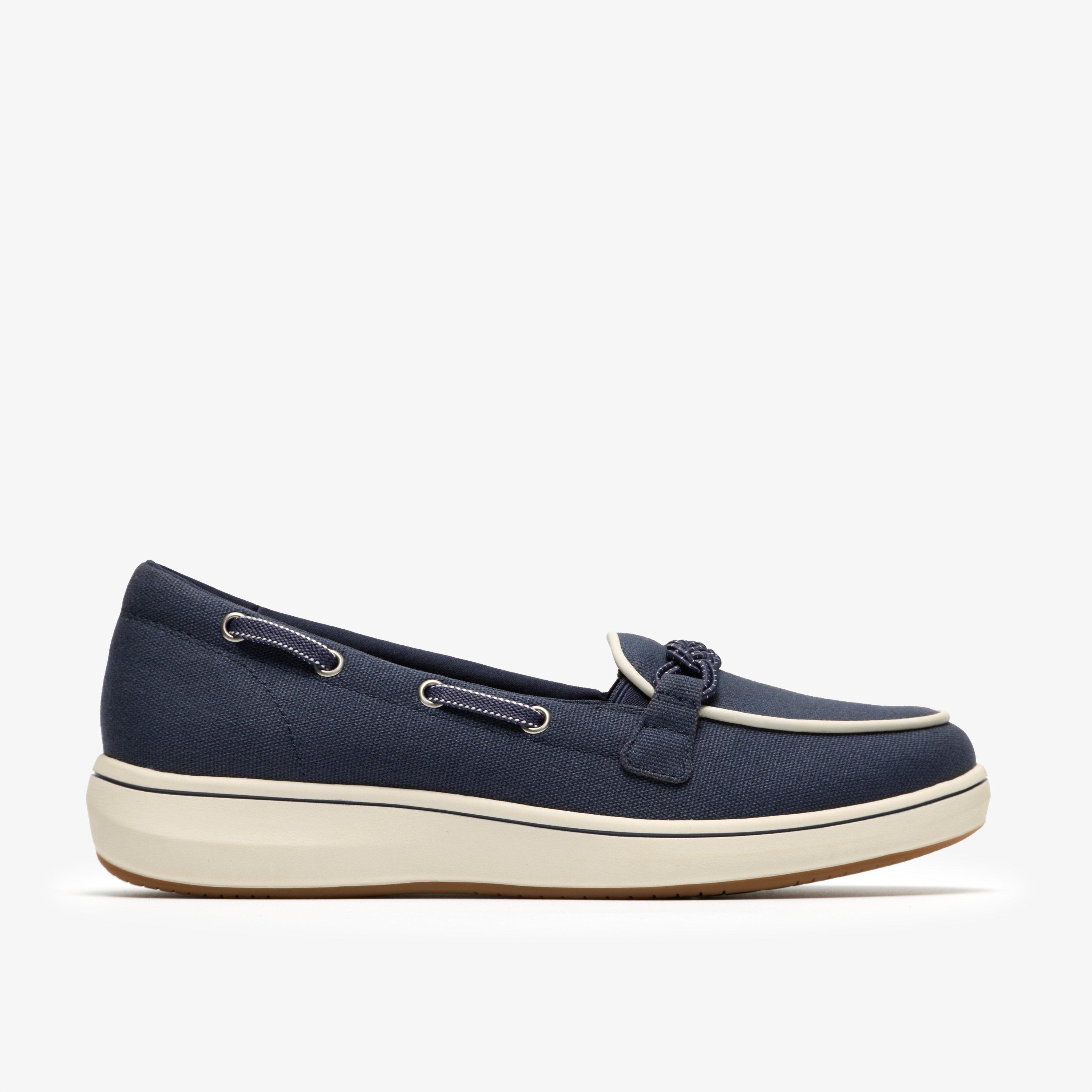 Brinkley Sky Bay Navy Canvas Slip Ons Boat Shoes, view 1 of 6