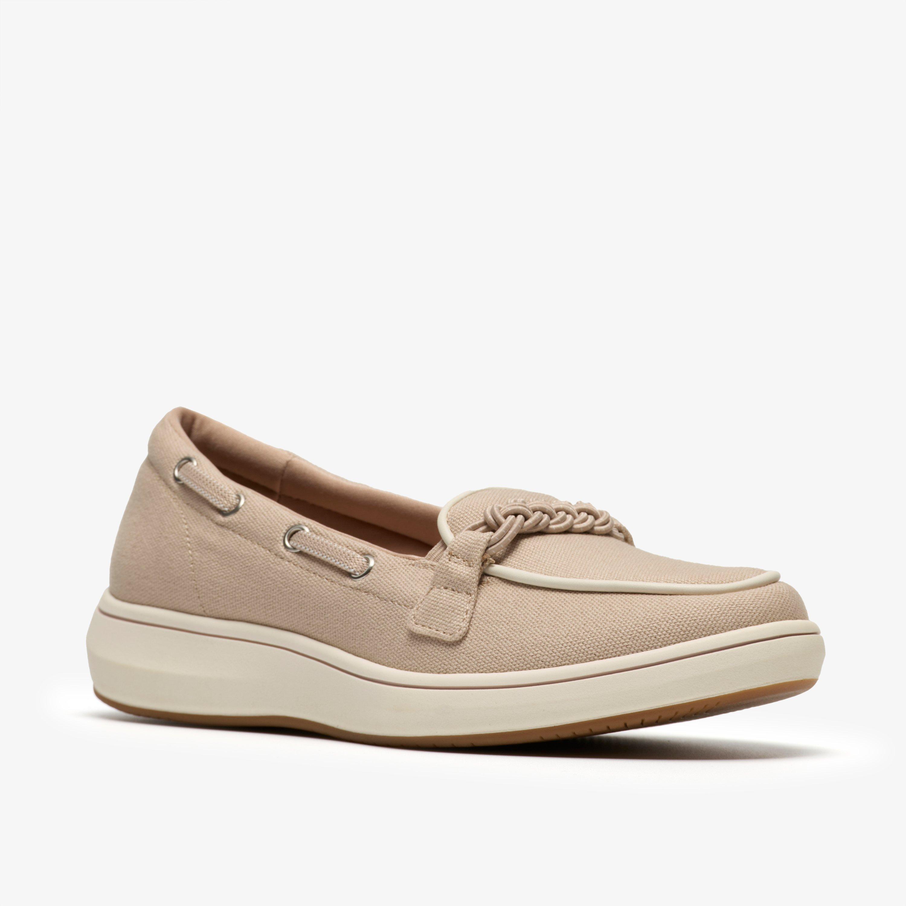 Brinkley Sky Bay Sand Canvas Loafers Slip Ons, view 4 of 6