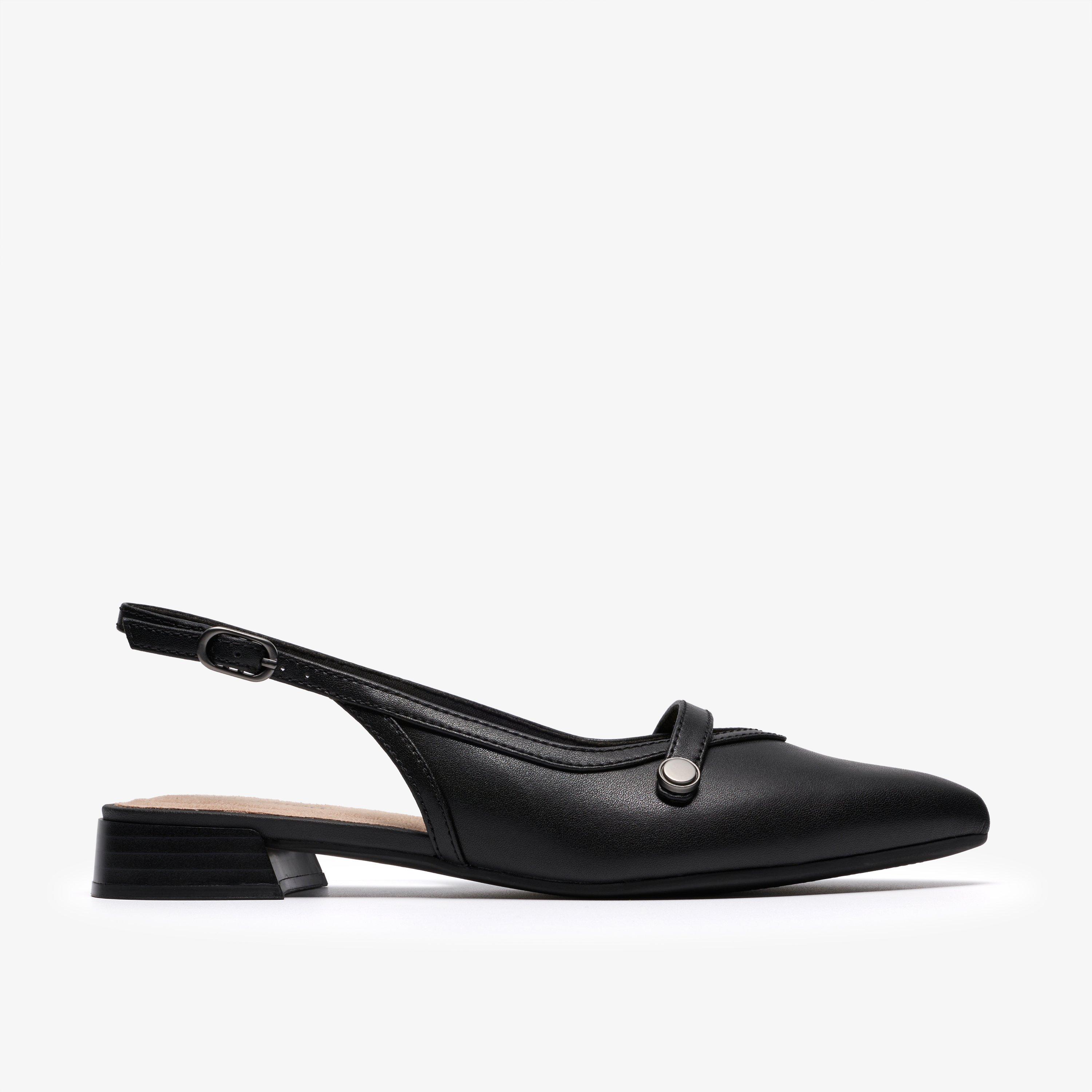 Natalyn Sling Cuero Negro Zapatos de la Corte Zapatos slingback, view 1 of 6
