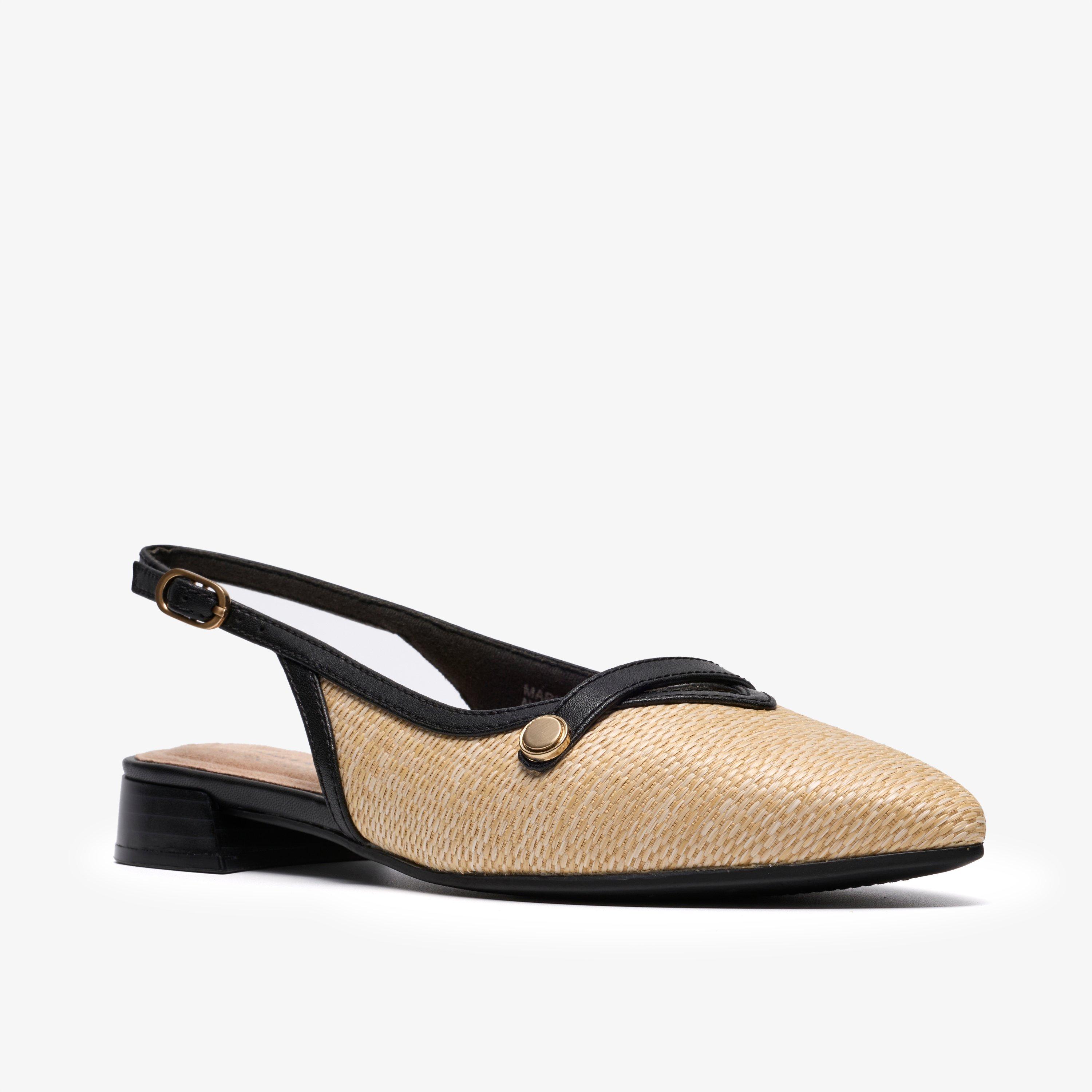 Natalyn Sling Natural Raffia Court Shoes Sling Back, view 4 of 6
