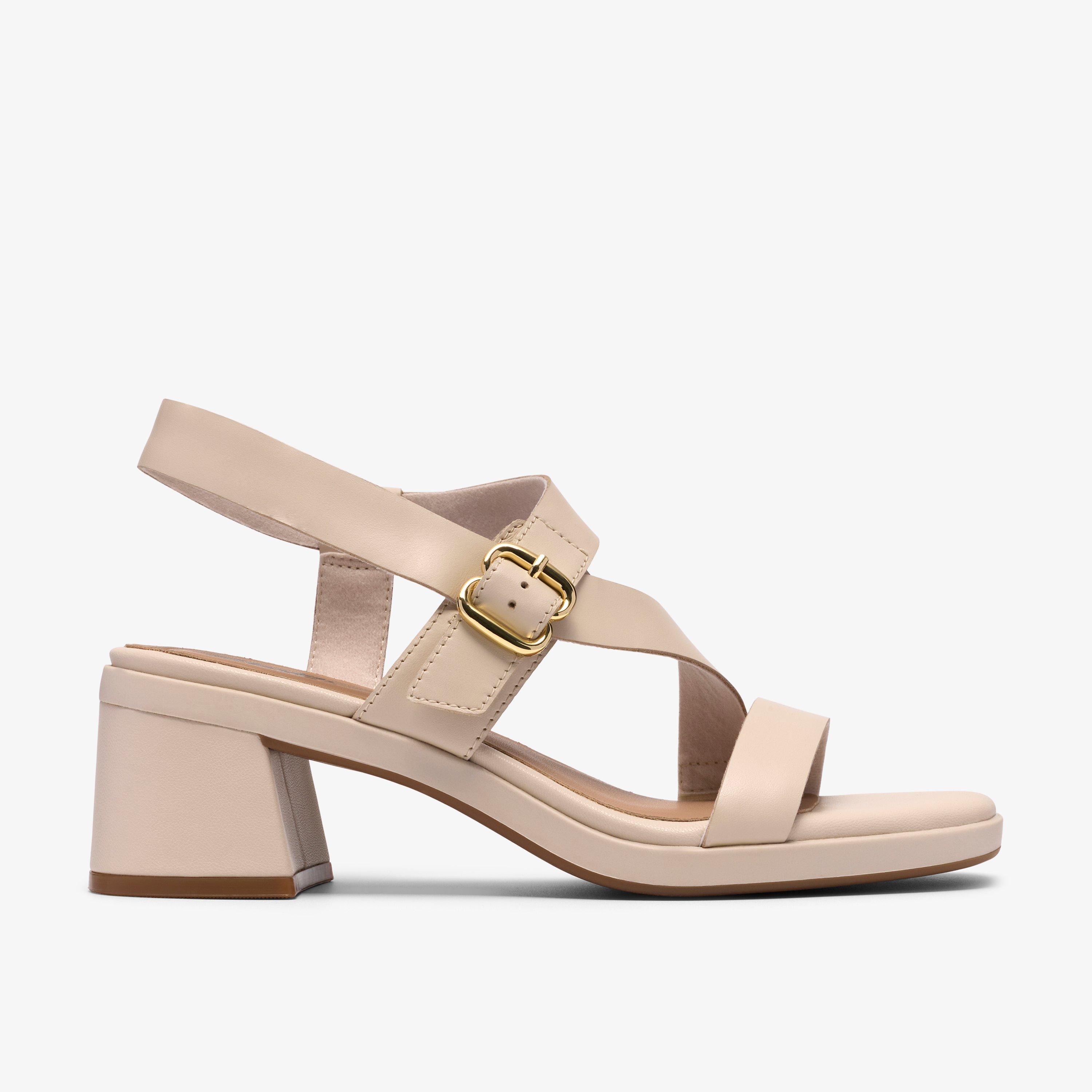 Jaylan Sol Off White Leather Heeled Sandals, view 1 of 6
