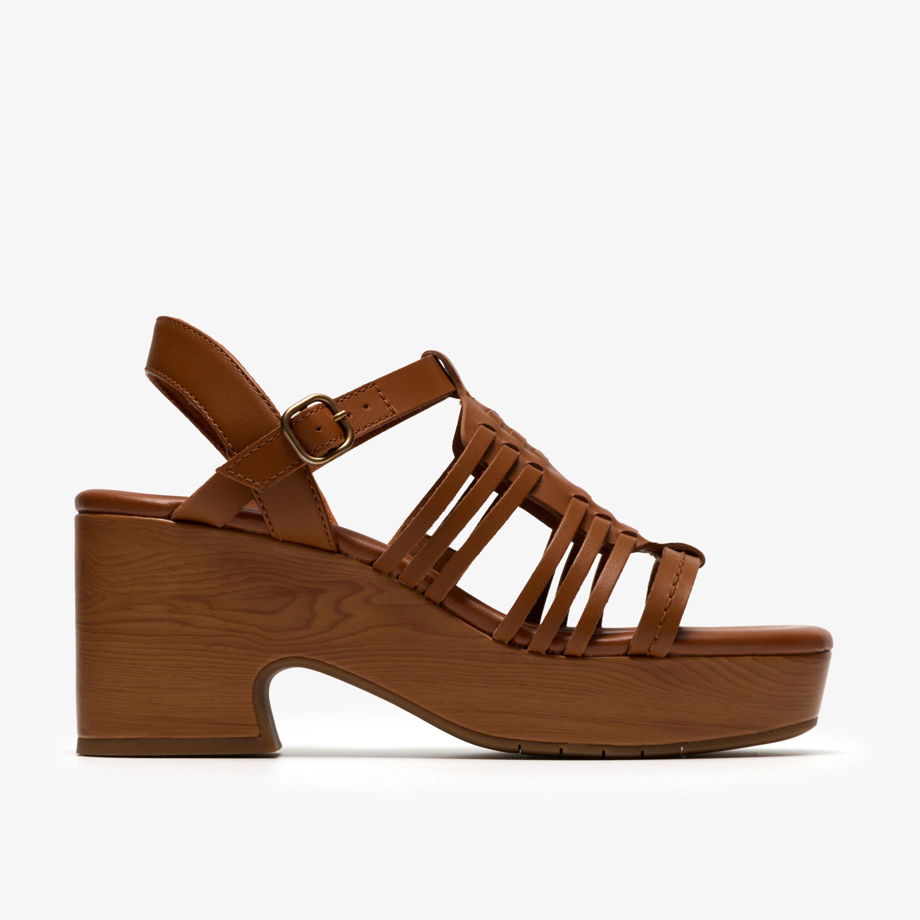 Nerisa May Tan Leather Heeled Sandals, view 1 of 6