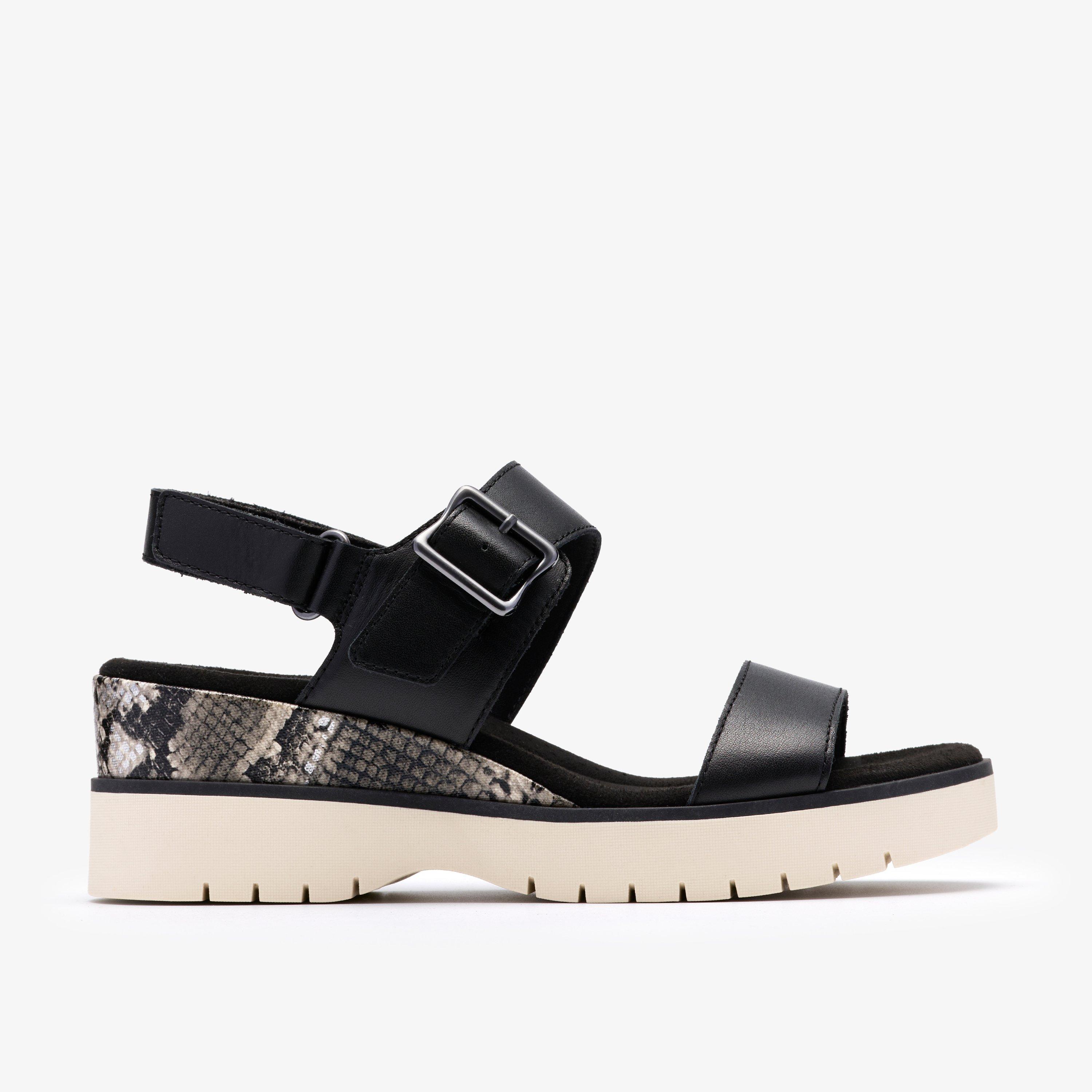 Diaz Rose Black Combination Wedges, view 1 of 6