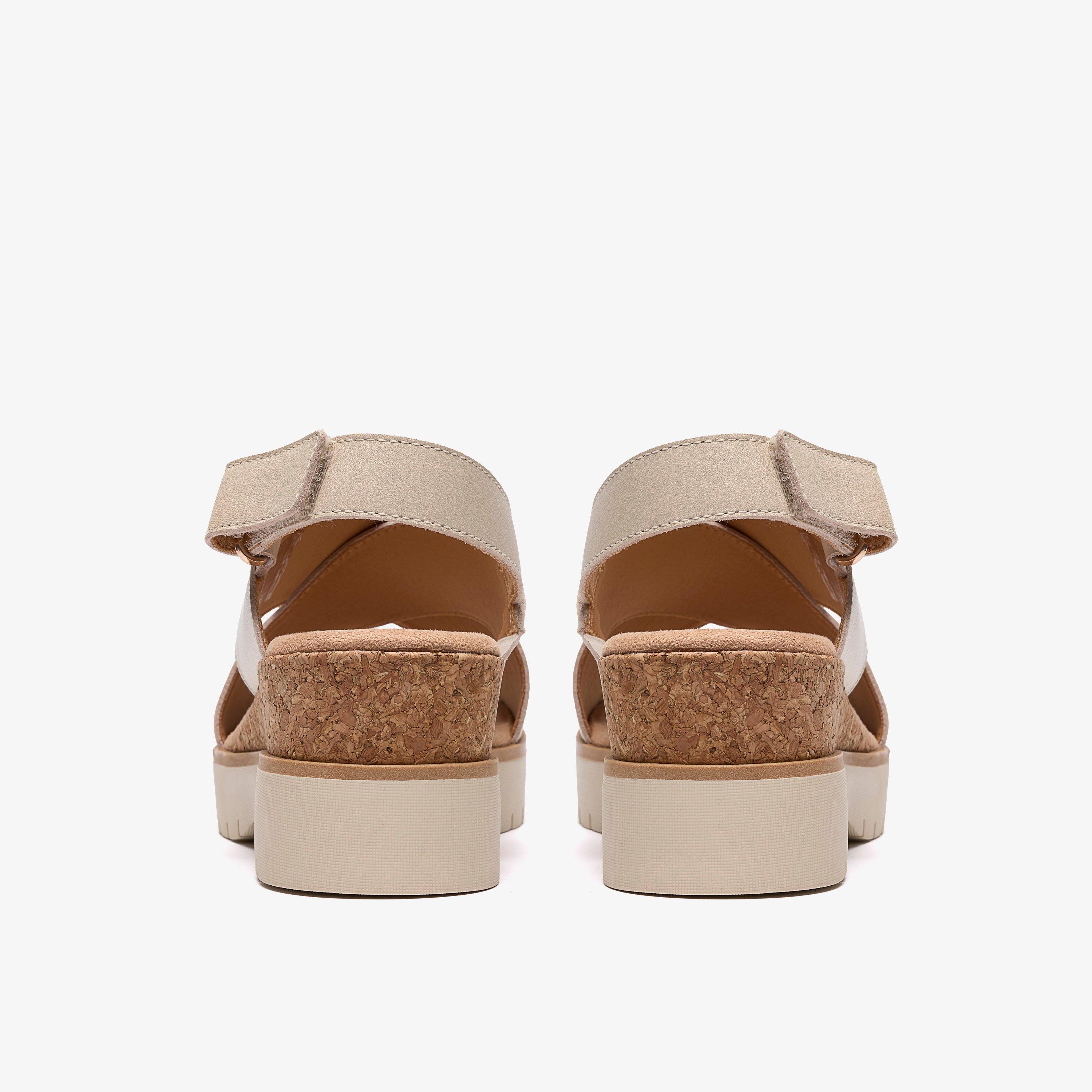 Diaz Cross Cream Leather Wedges, view 5 of 6
