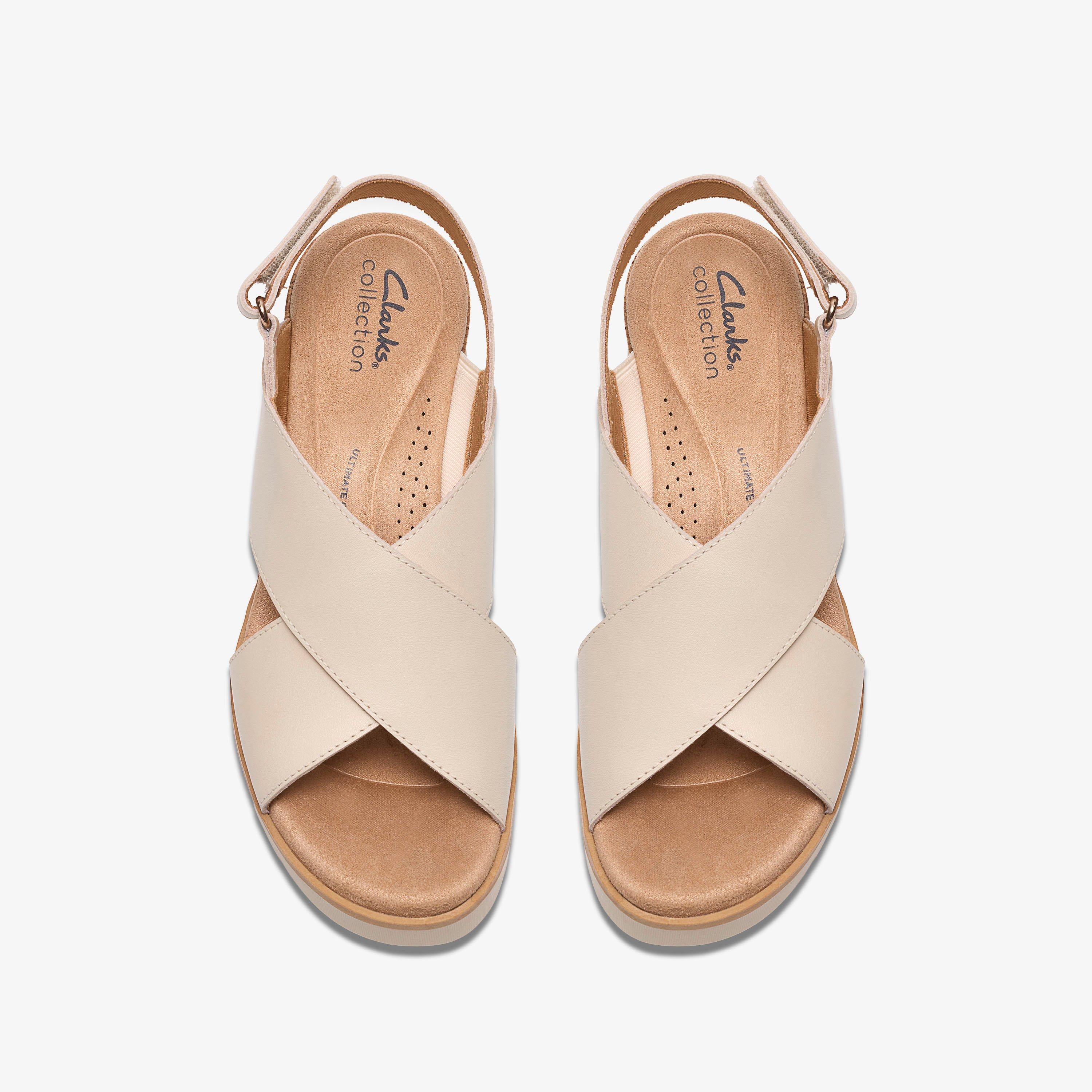 Diaz Cross Cream Leather Wedges, view 6 of 6