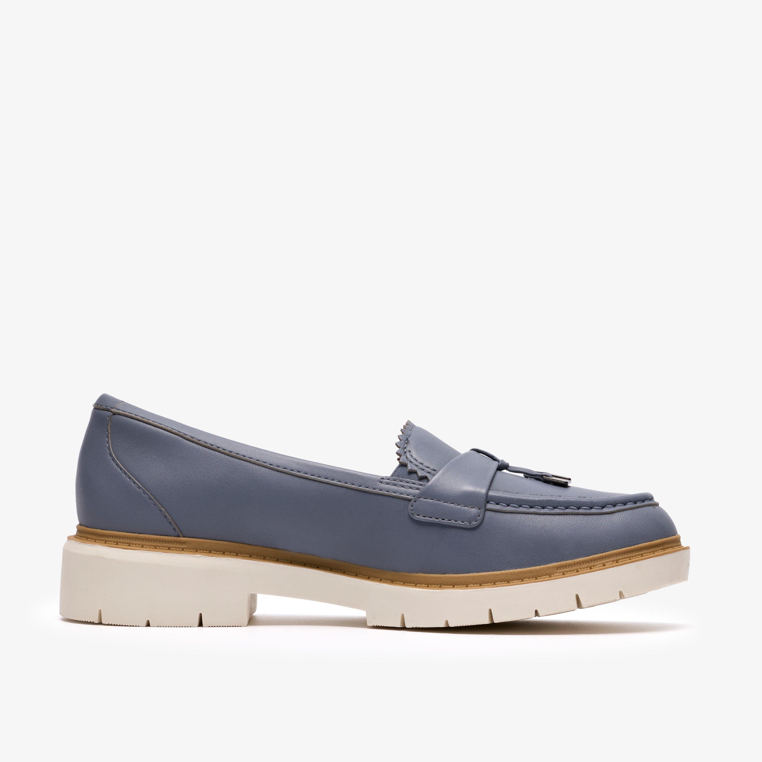 Westlynn Bella Denim Blue Leather Loafers, view 1 of 6