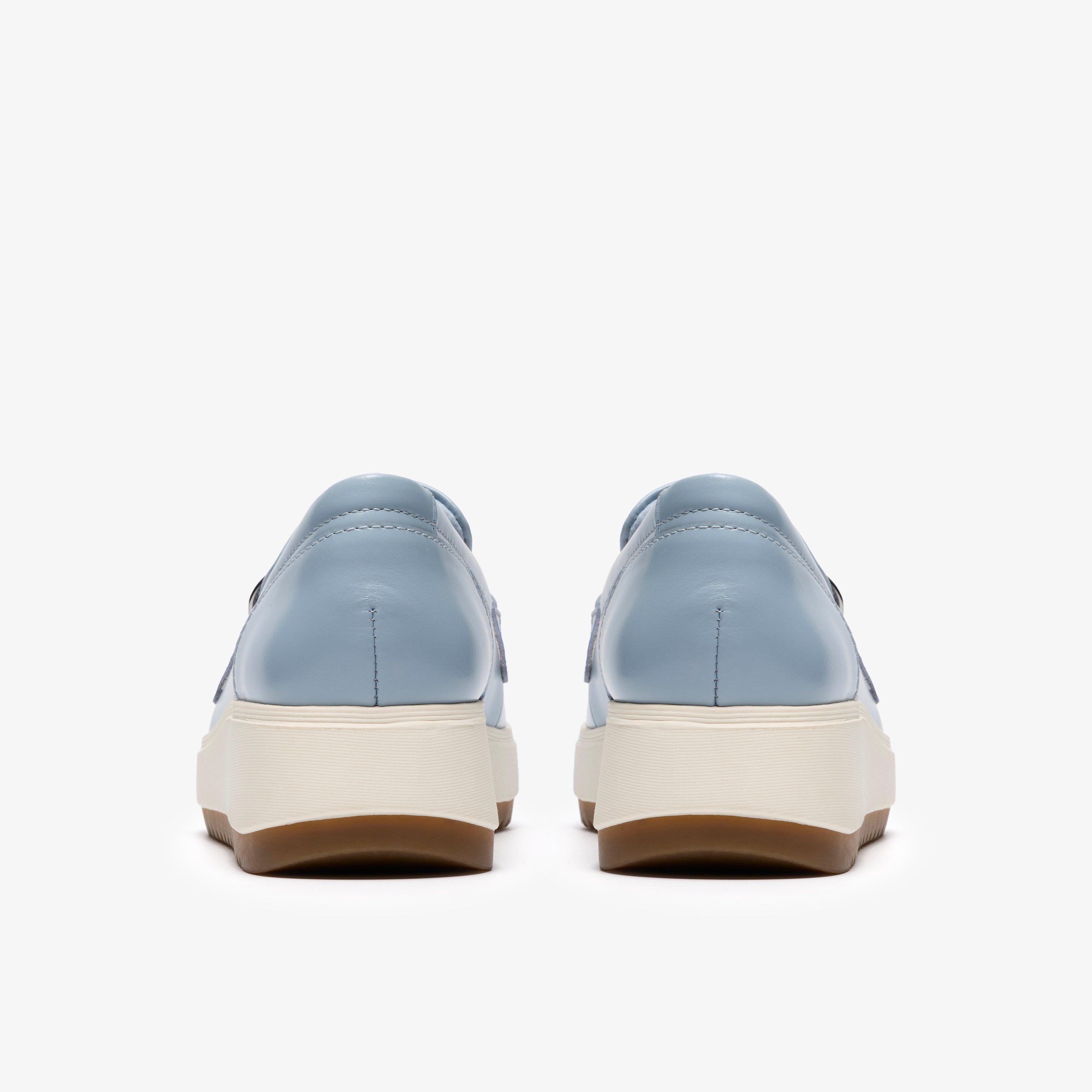 Zylah May Light Blue Leather Loafers Slip Ons, view 5 of 6