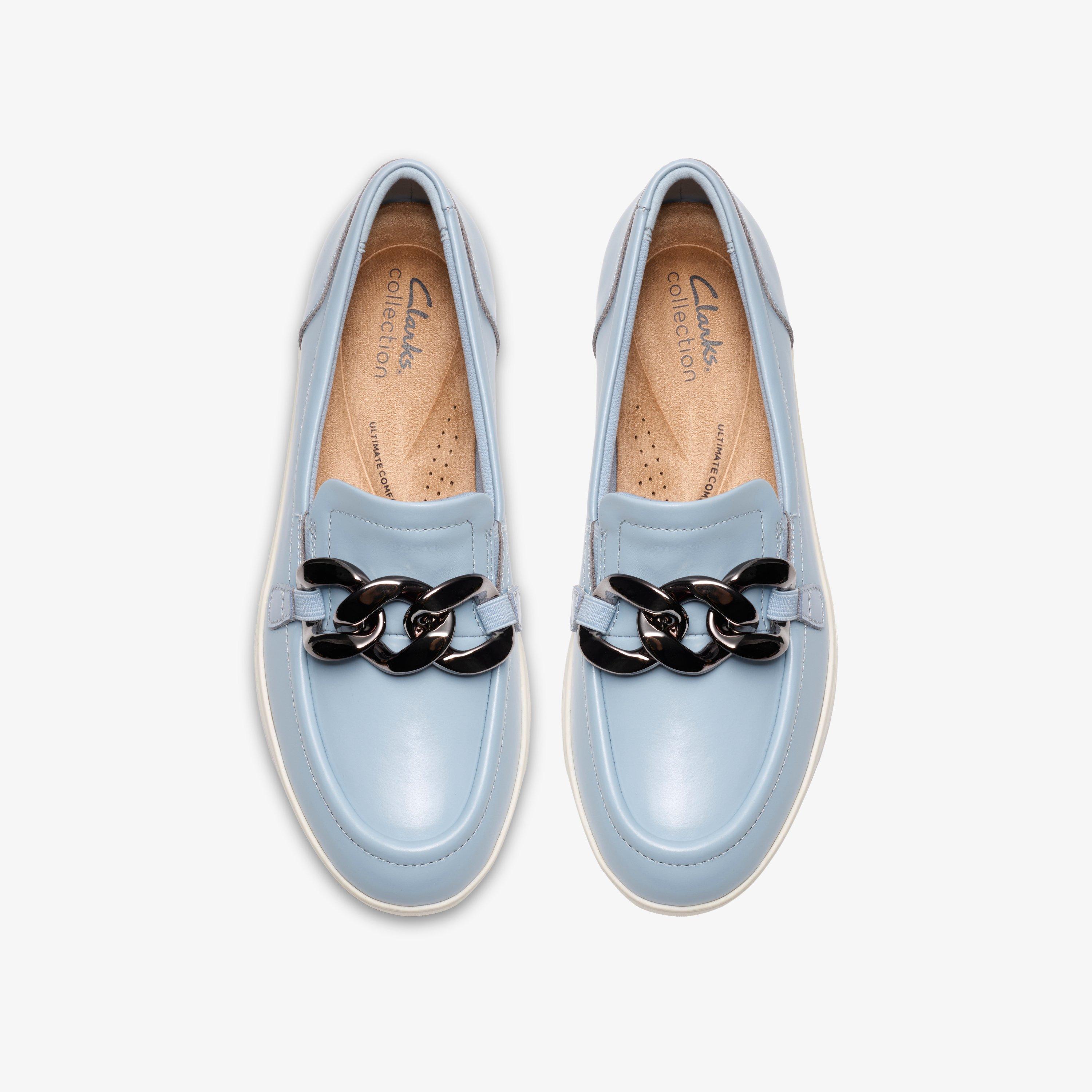Zylah May Light Blue Leather Loafers Slip Ons, view 6 of 6