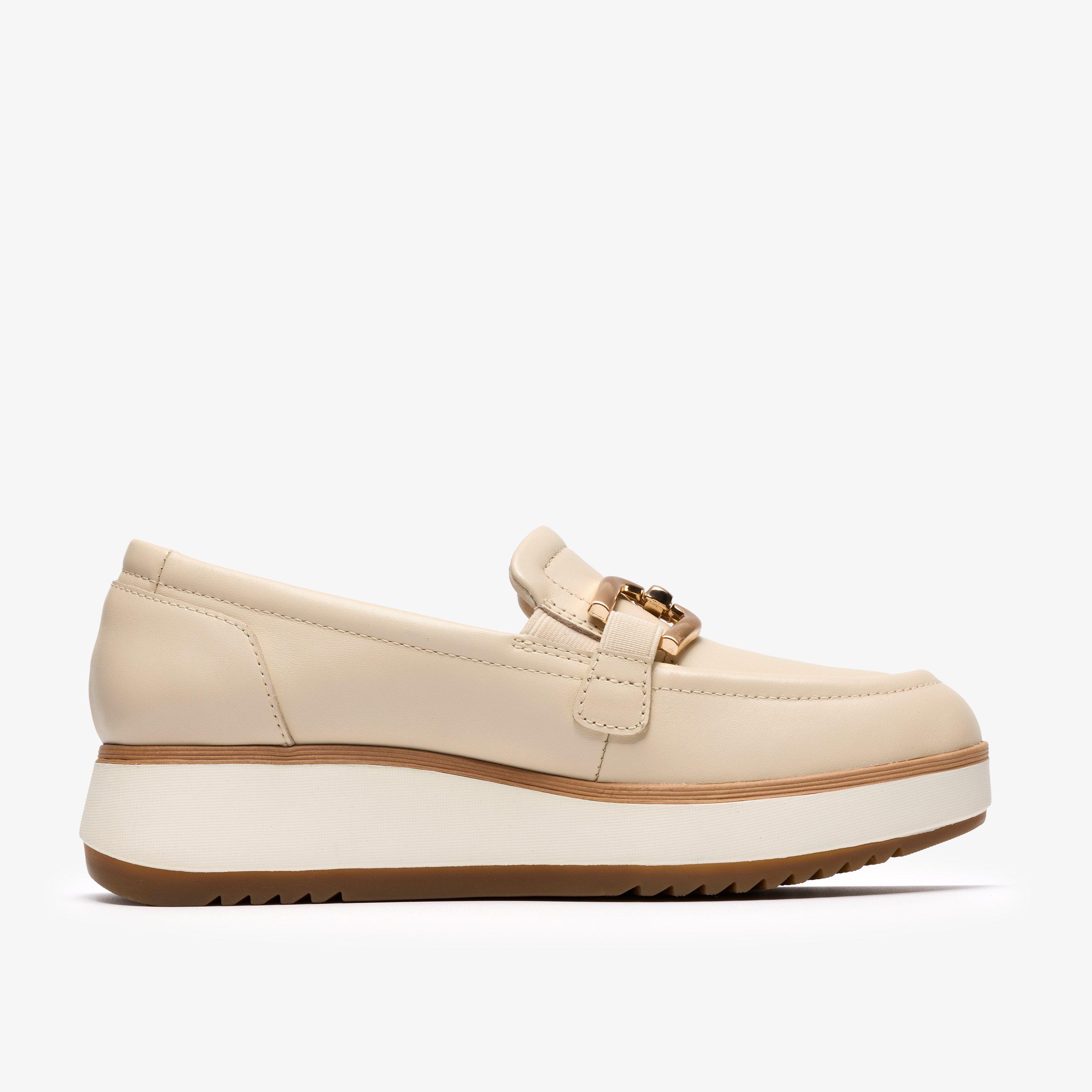 Zylah Top Cream Leather Slip Ons Loafers, view 1 of 6