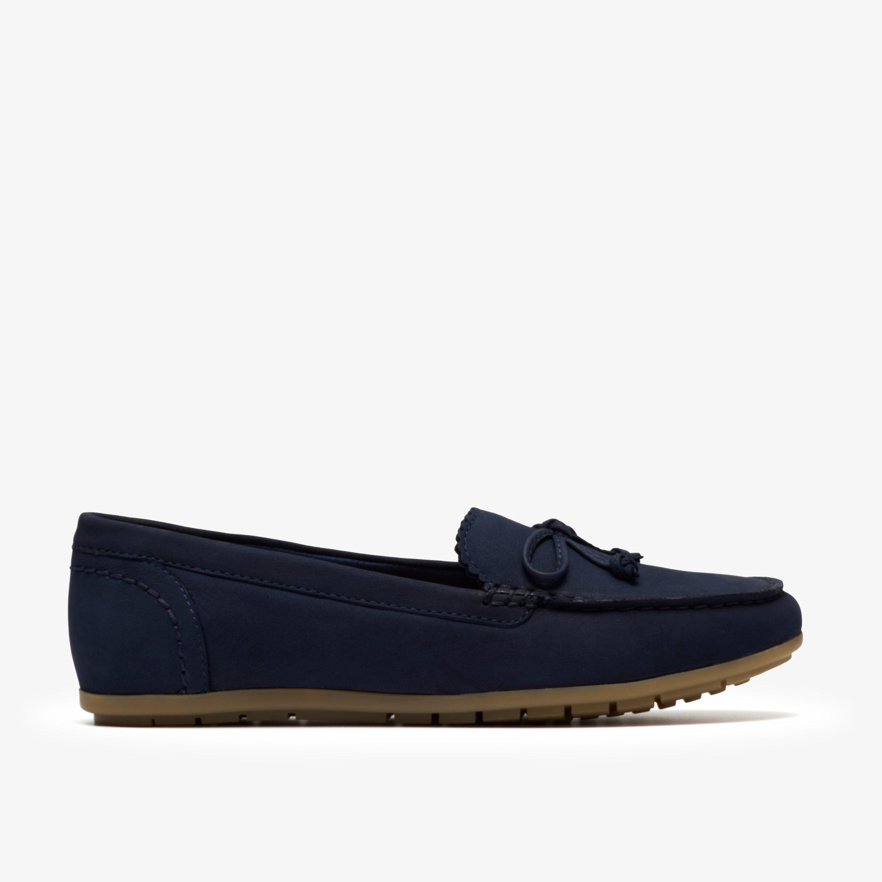 Elliotte Sail Navy Nubuck Moccasins Loafers Slip Ons, view 1 of 6