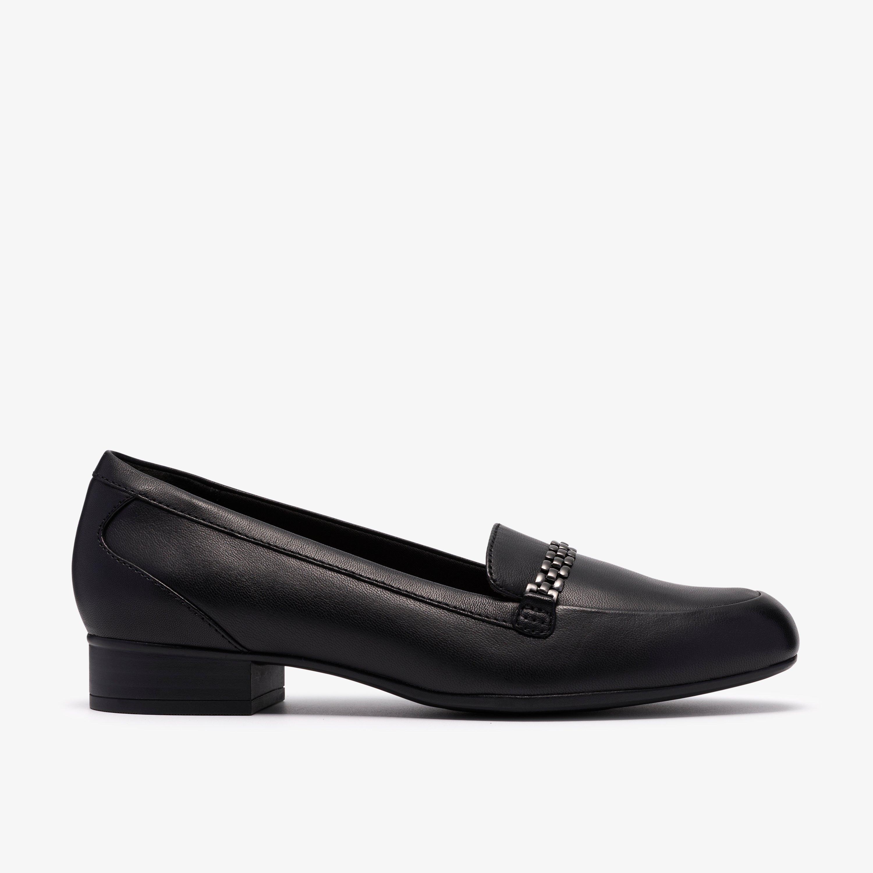 Juliet Mia Black Leather Slip-Ons, view 1 of 6