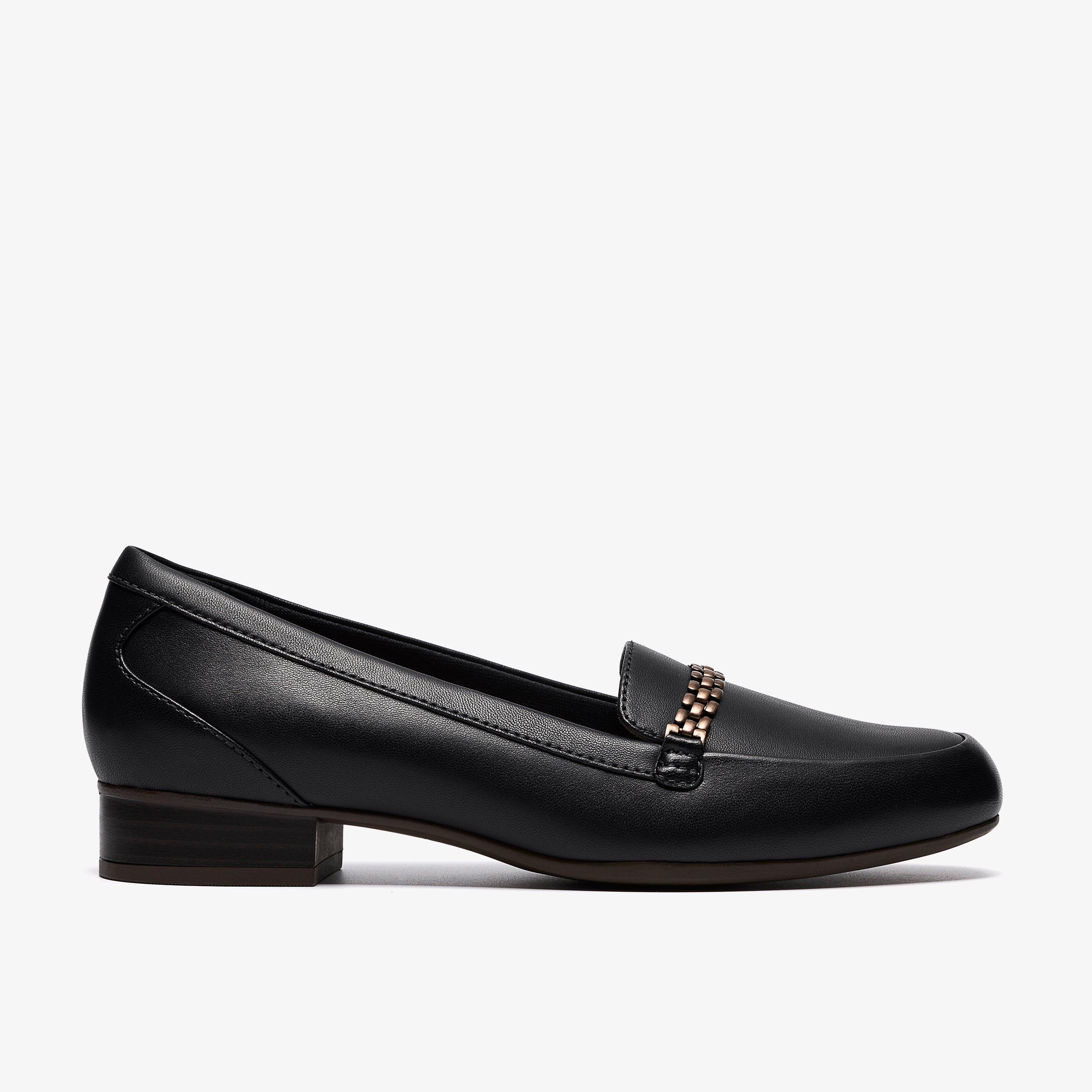 Juliet Mia Navy Leather Slip Ons, view 1 of 6