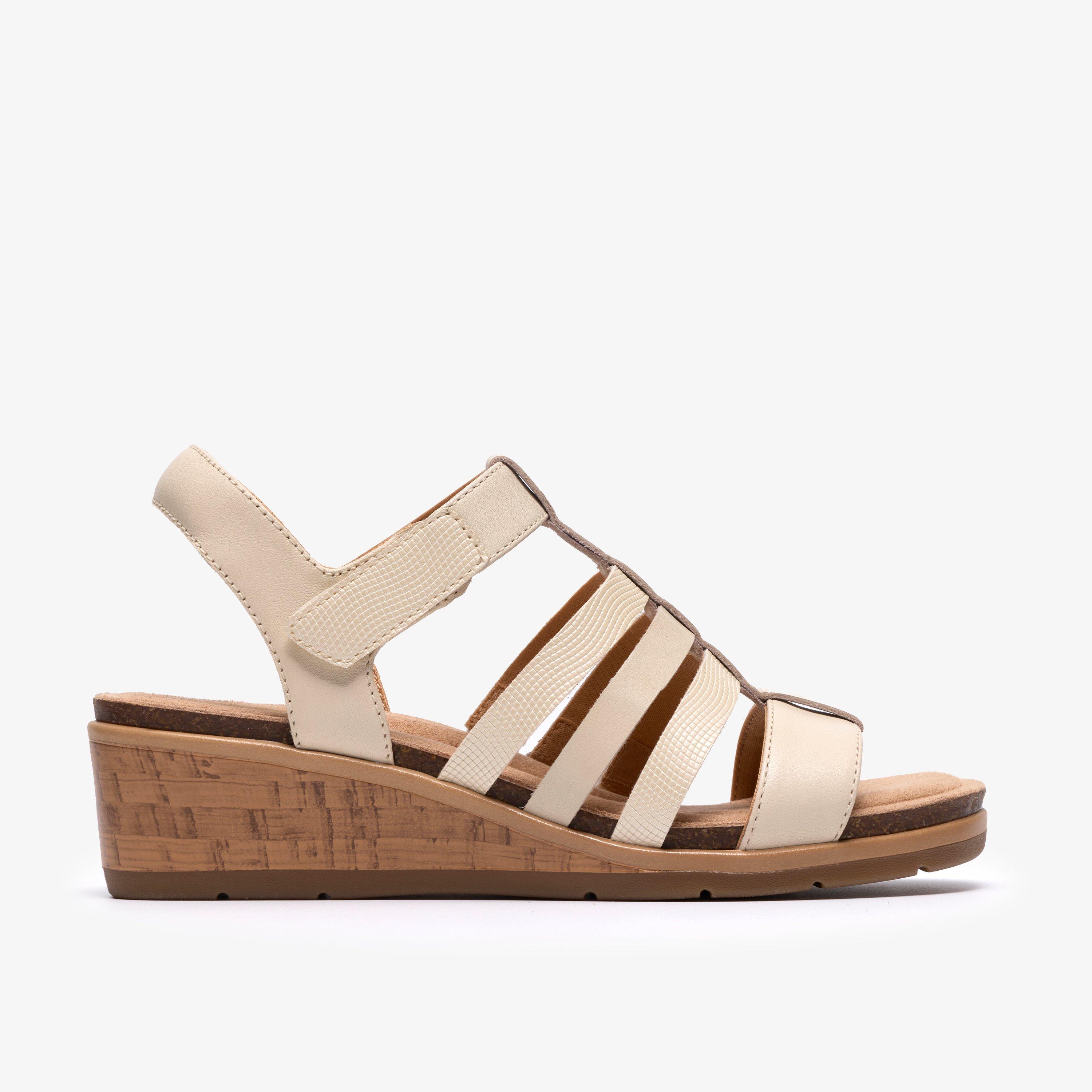 Kacha Step Cream Leather Wedges, view 1 of 6