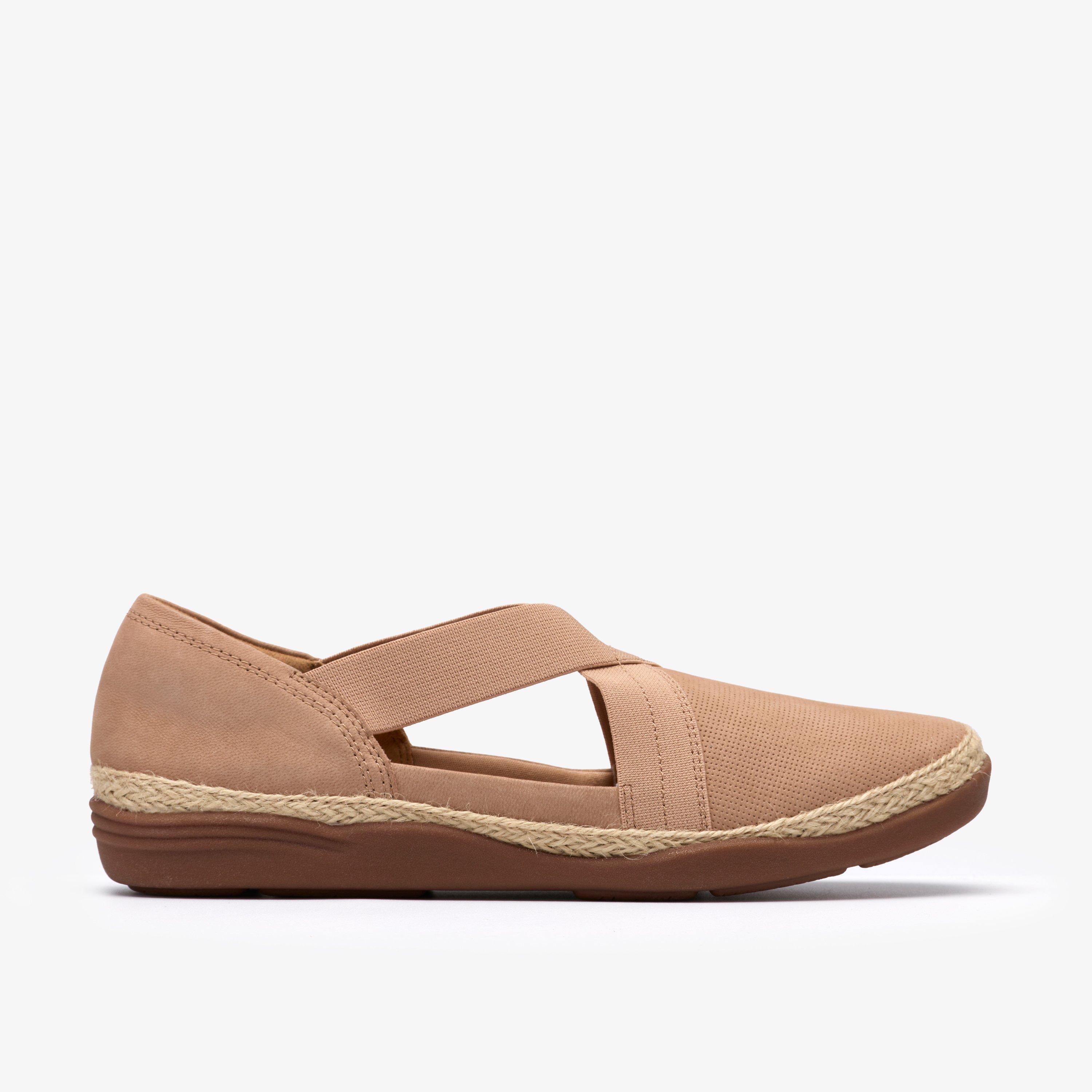 Elaina Dusk Beige Nubuck Slip Ons, view 1 of 6