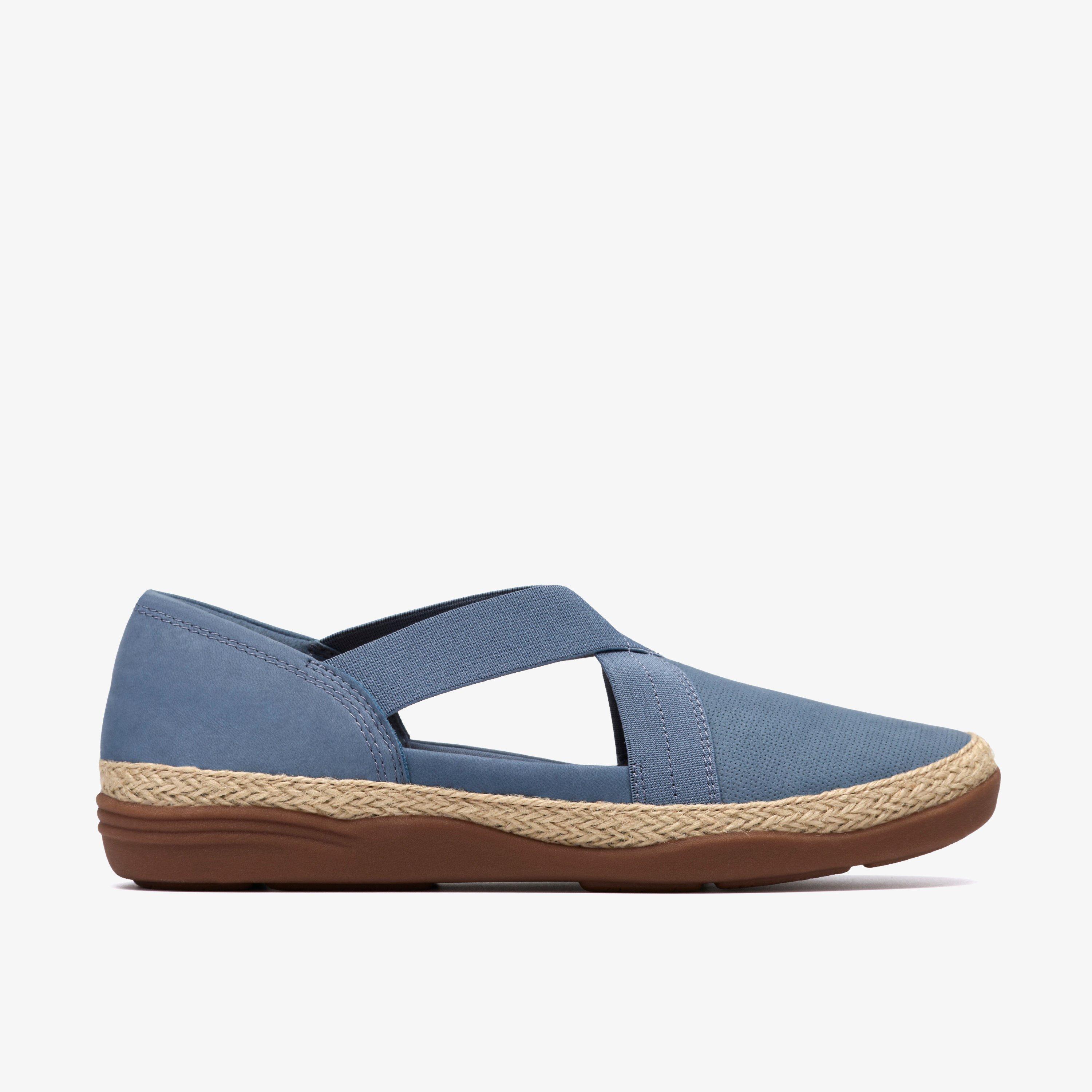 Elaina Dusk Denim Blue Nubuck Slip Ons, view 1 of 6
