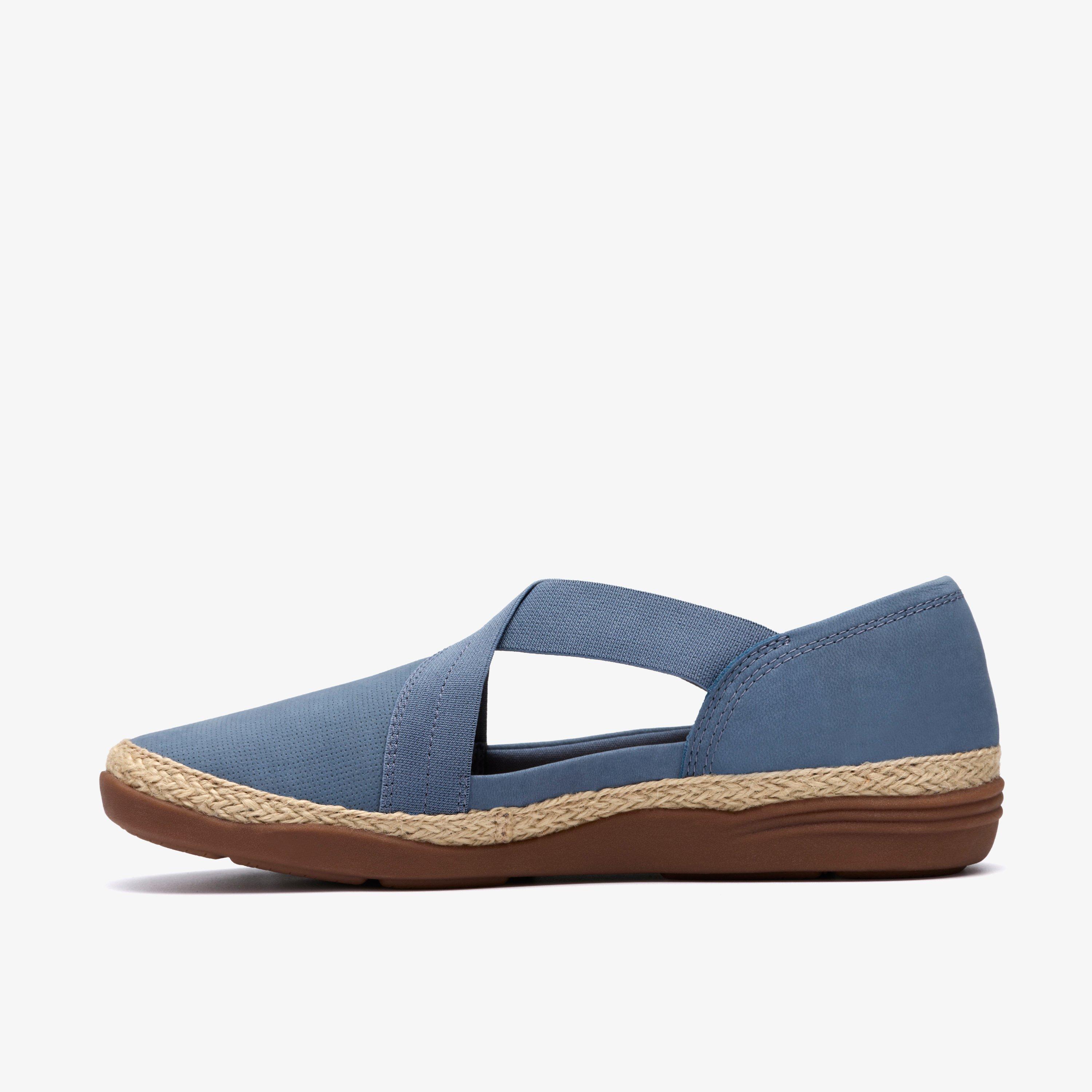 Elaina Dusk Denim Blue Nubuck Slip Ons, view 2 of 6
